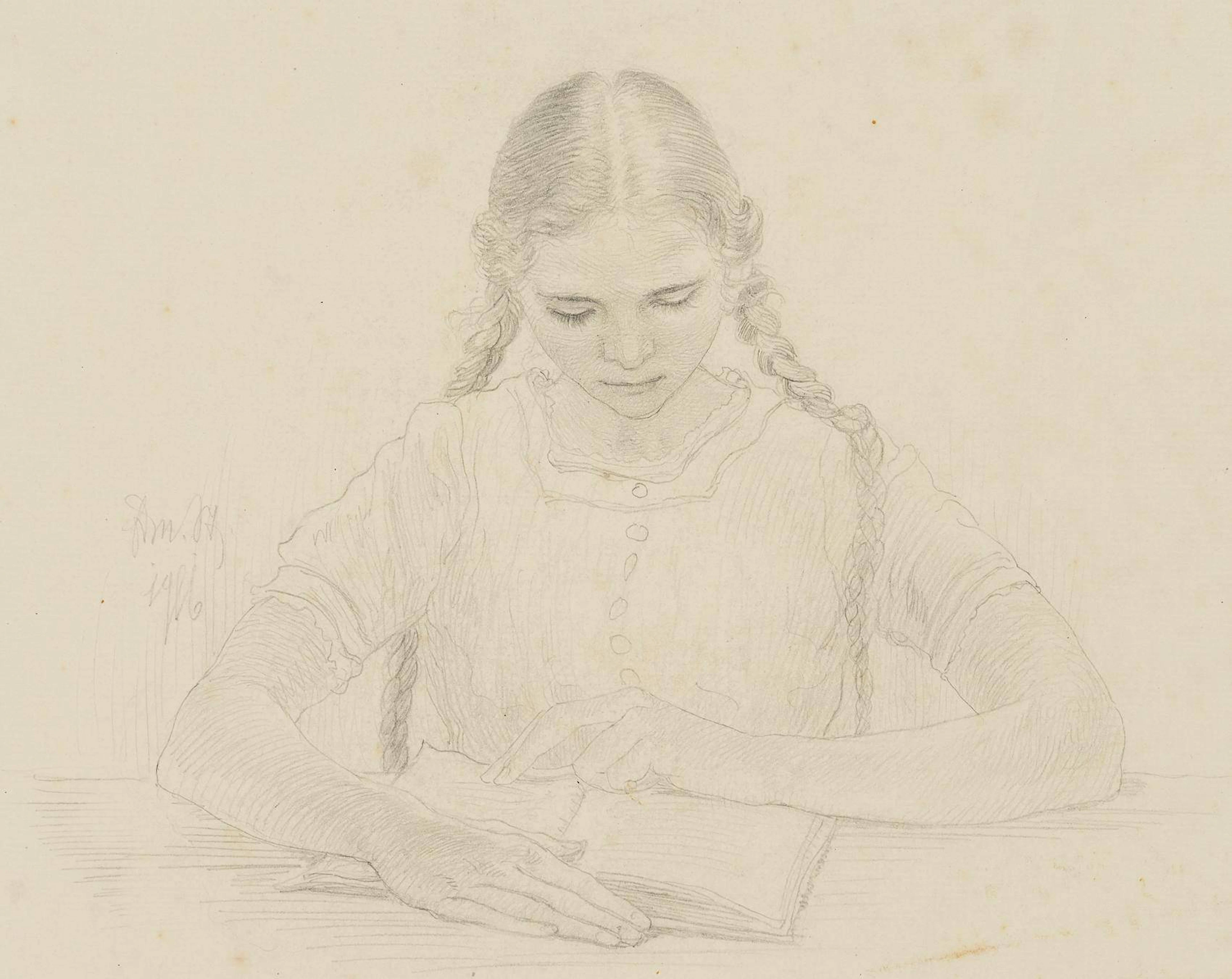 Die Tochter Erica beim Lesen | 17471
