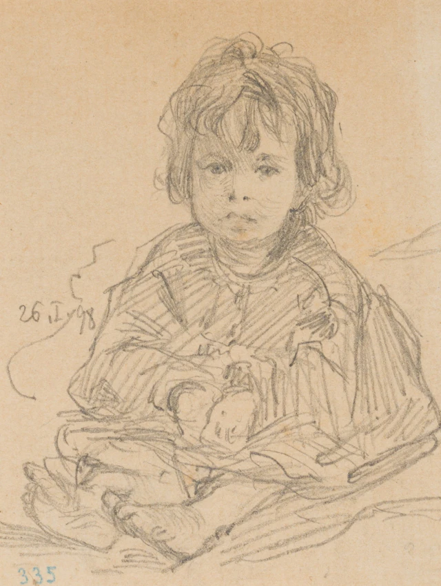 Leo Primavesi (1871 Köln - nach 1937 ), Mädchen am Boden sitzend