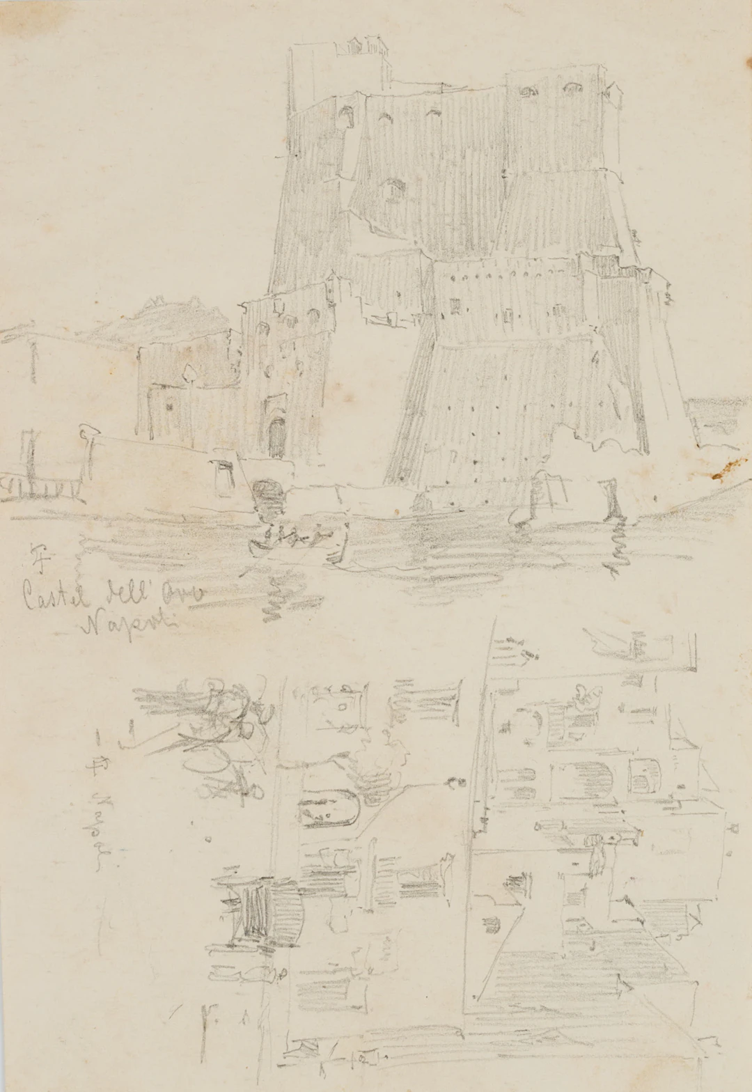 Leo Primavesi (1871 Köln - nach 1937 ), Castell dell'Ovo und Straßenansicht