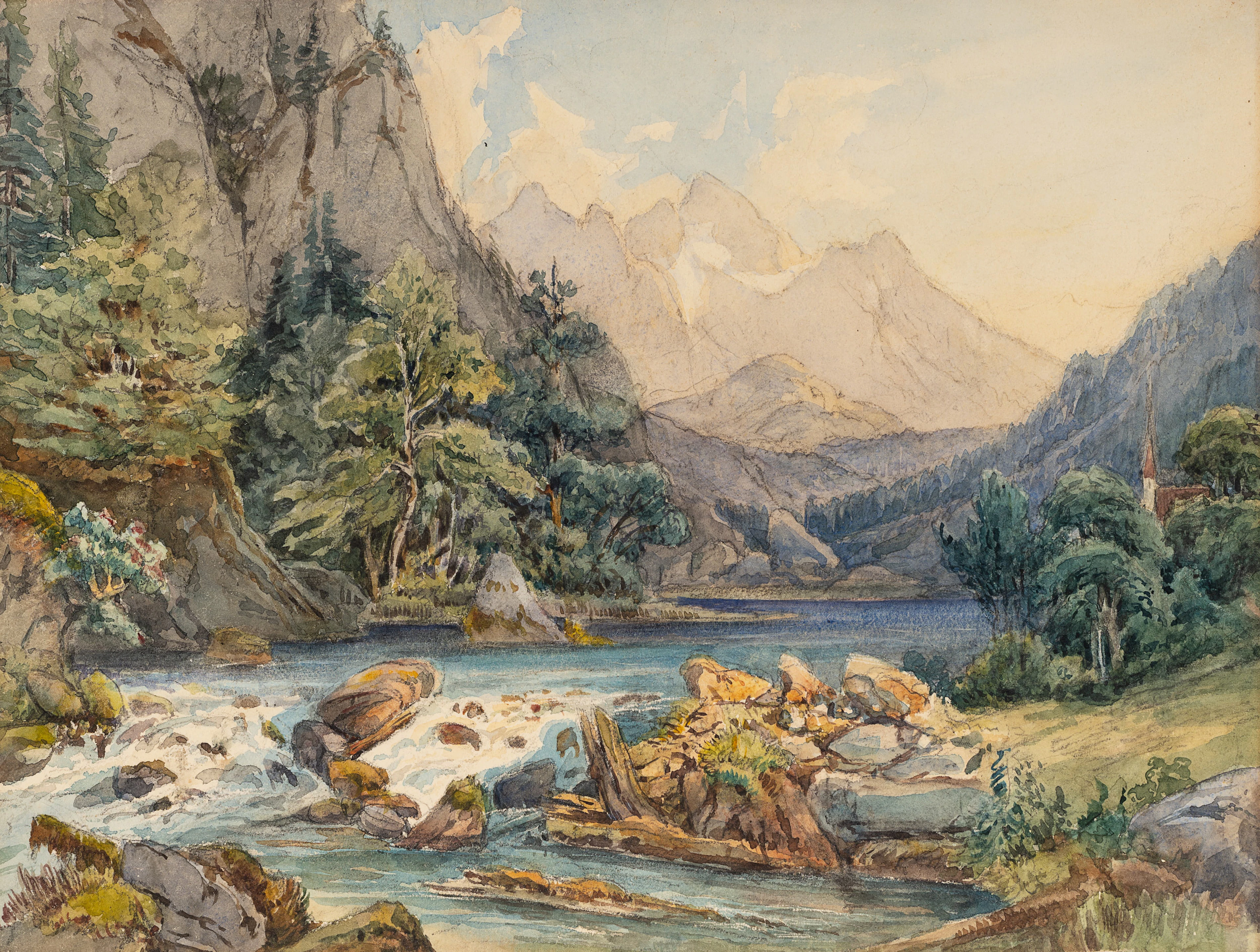 Georg Wiesend (1807 Kufstein - 1881 Berchtesgaden), Kleine Stromschnellen