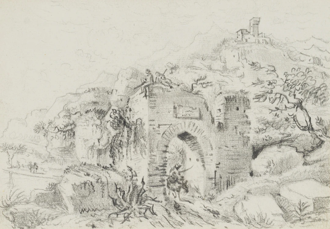 Bergige Landschaft mit Ruine | 45484