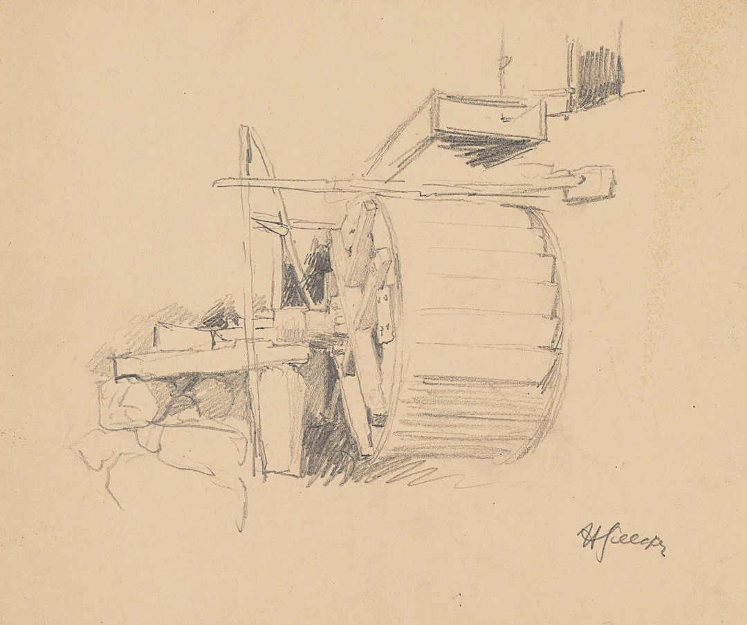 Studie eines Wasserrads | 61965