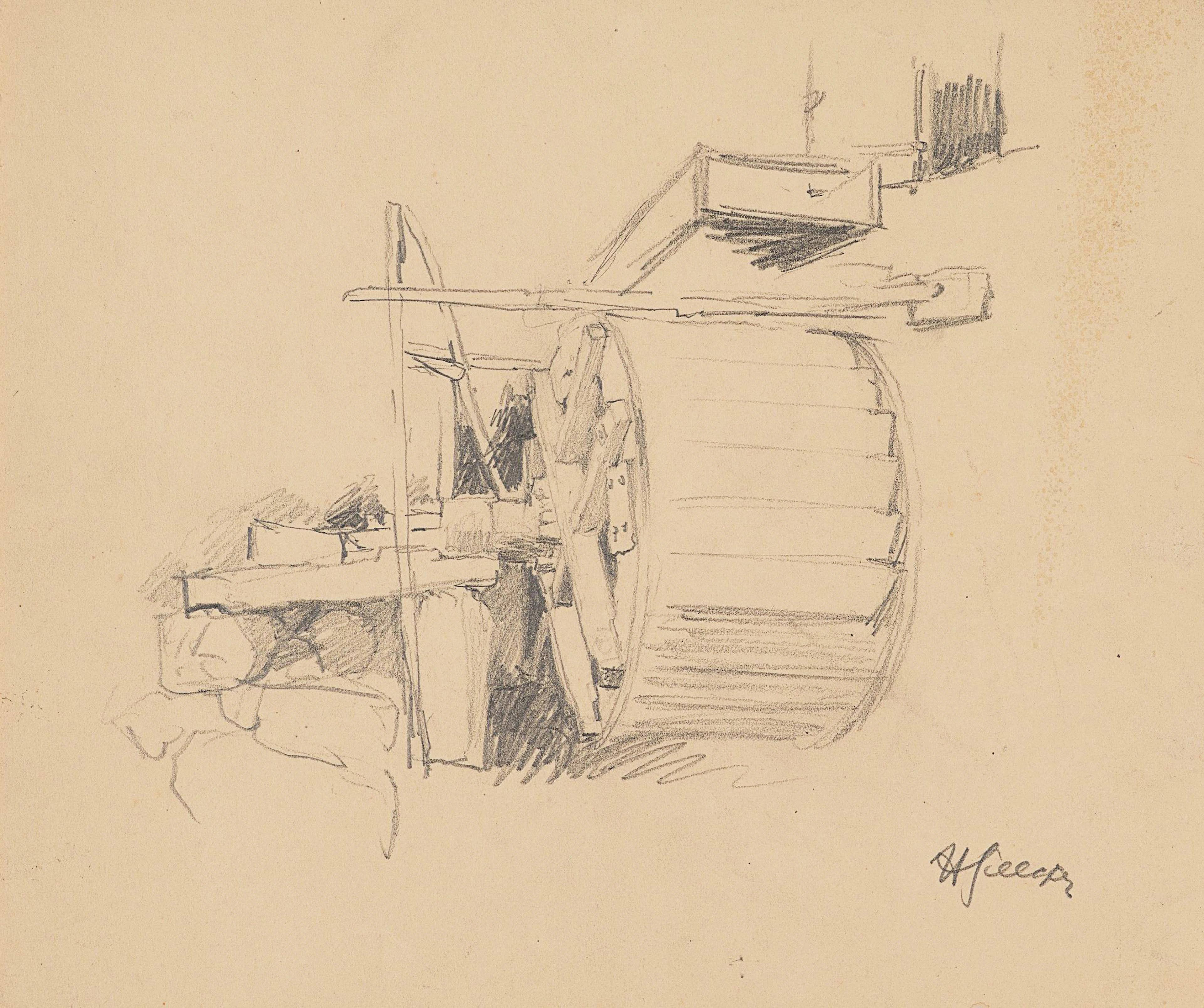 Studie eines Wasserrads | 61965