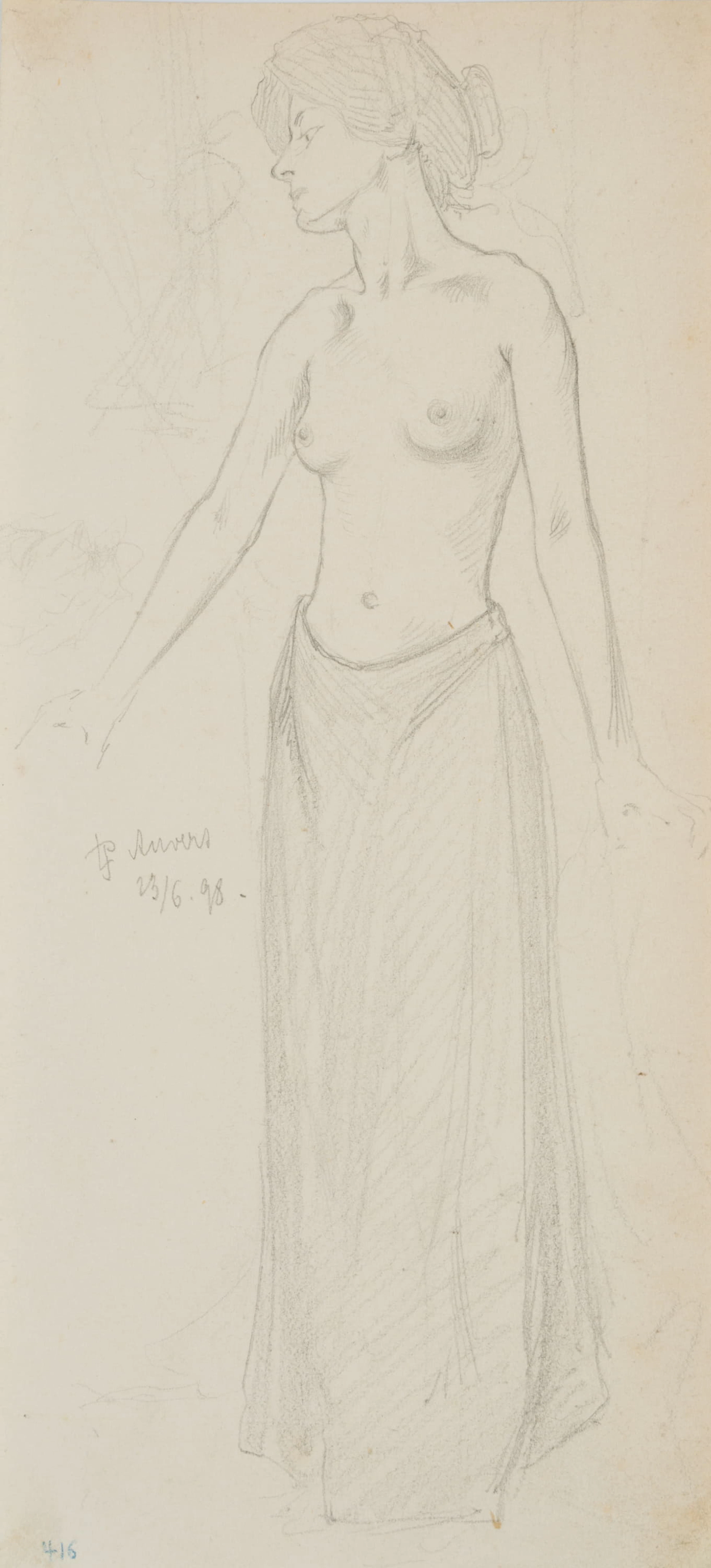 Leo Primavesi (1871 Köln - nach 1937 ), Weiblicher Akt mit Hüfttuch