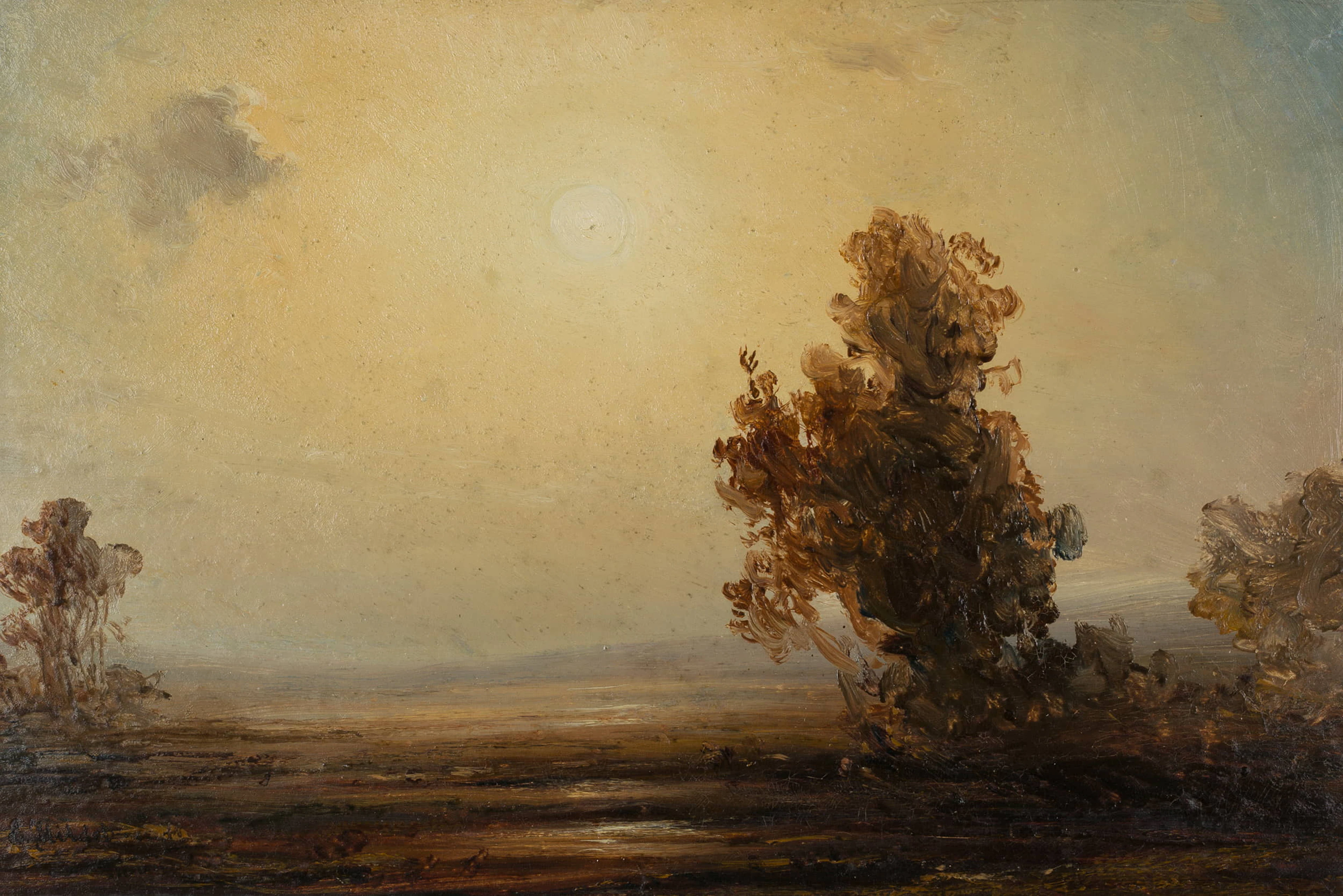 Landschaft mit hochstehender Sonne | 11979