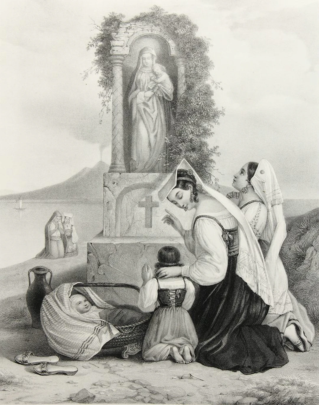 Wilhelm Bülow (19. Jahrhundert), Das erste Gebet , Junge Italienerinnen