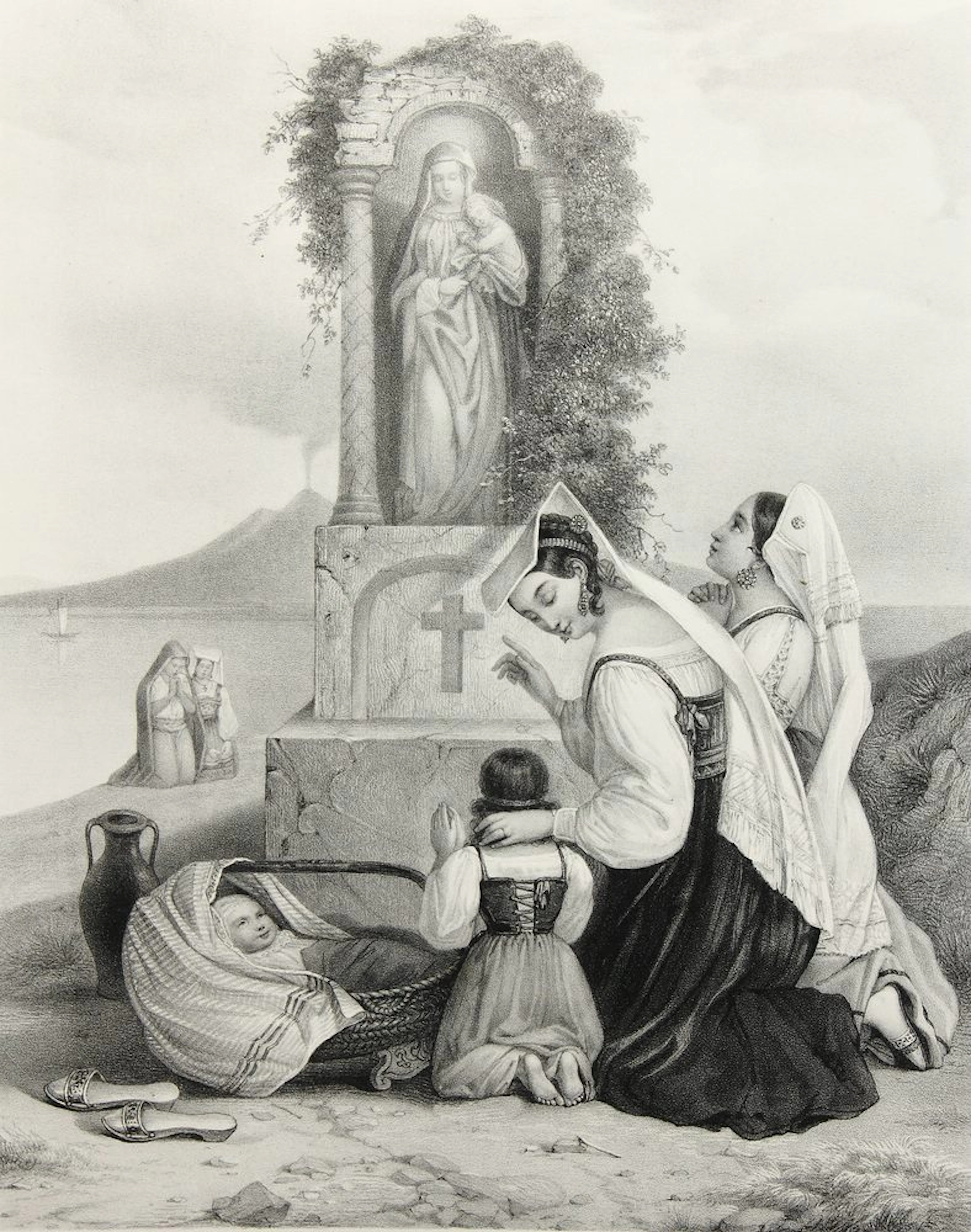 Wilhelm Bülow (19. Jahrhundert), Das erste Gebet , Junge Italienerinnen