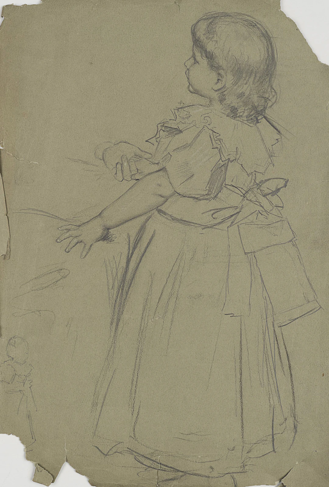 Figurenstudie: junges Mädchen im Rüschenkleid | 62003