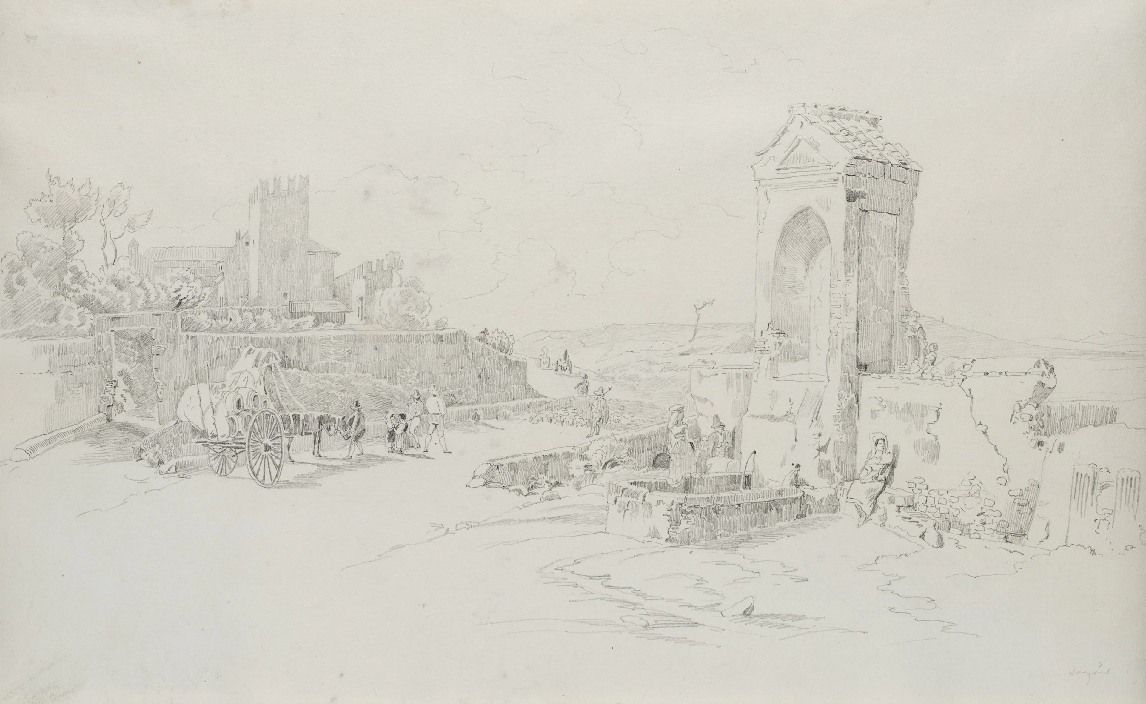Ernst Welker (1788 Gotha - 1857 Wien), Italienische Landschaft mit