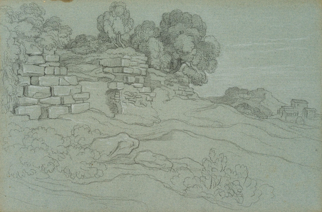 Hügellandschaft mit antiken Ruinen | 18159