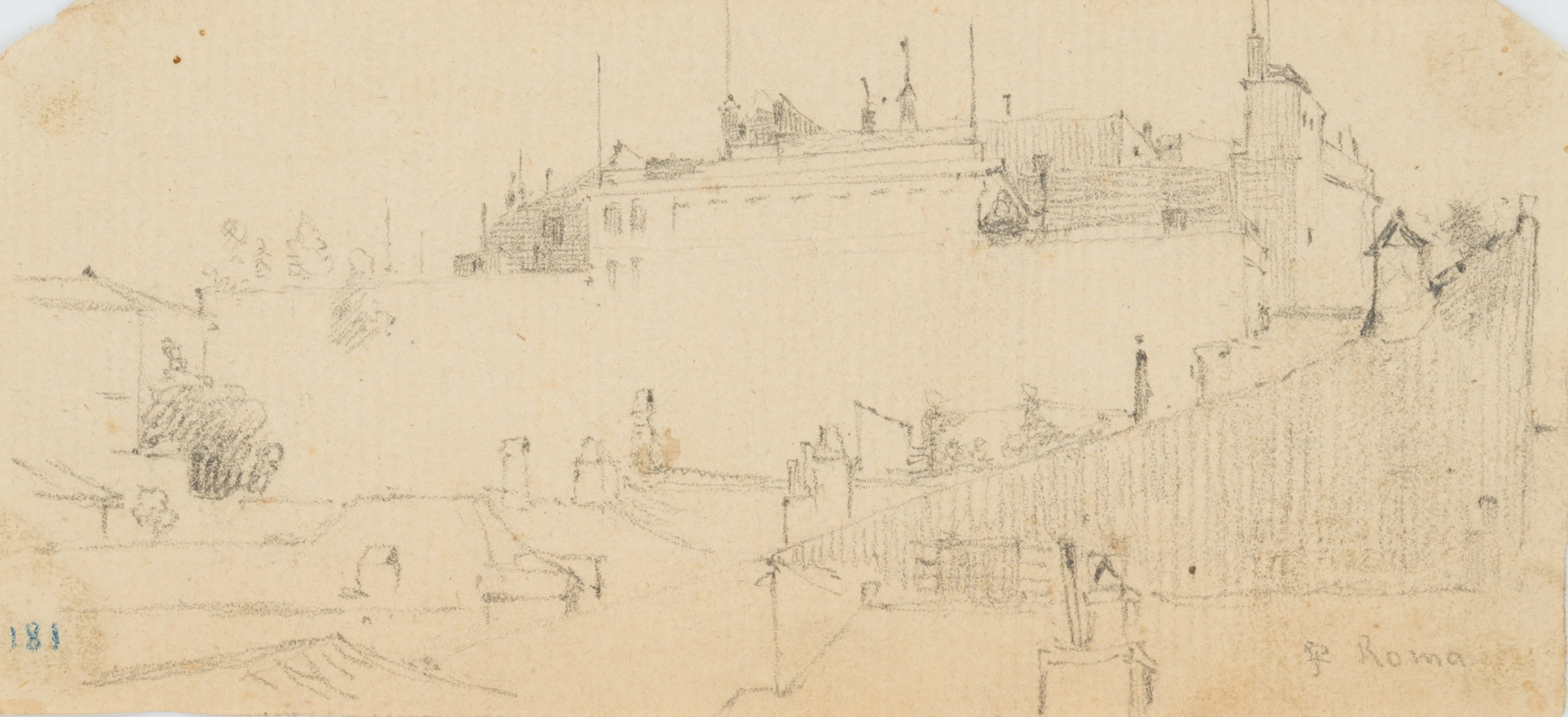 Leo Primavesi (1871 Köln - nach 1937 ), Dächer in Rom, Architekturstudie