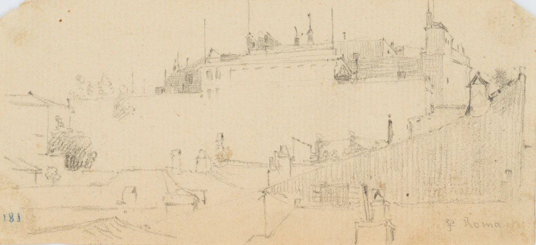 Leo Primavesi (1871 Köln - nach 1937 ), Dächer in Rom, Architekturstudie