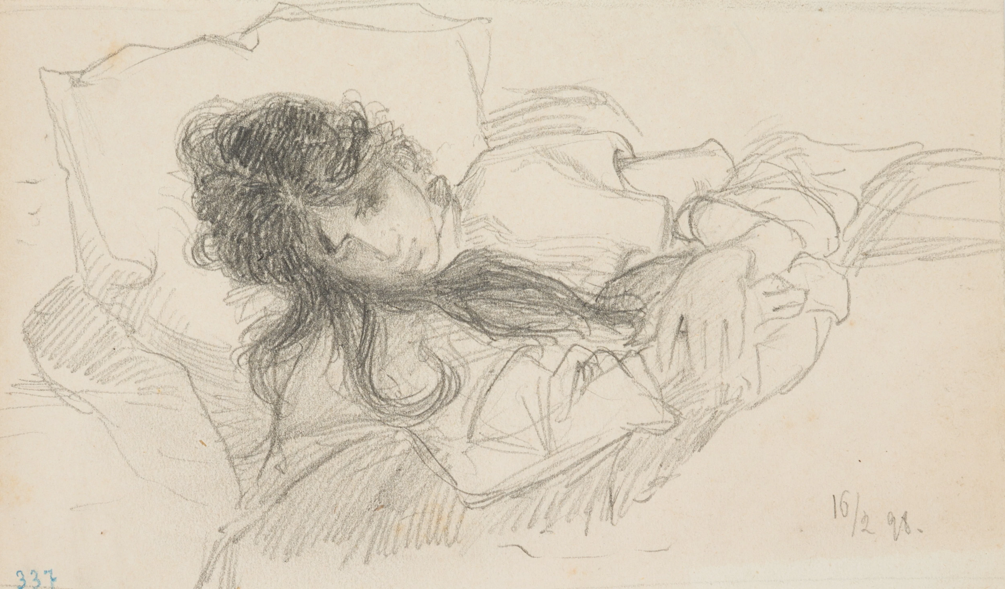 Leo Primavesi (1871 Köln - nach 1937 ), Schlafende Frau auf Kissen