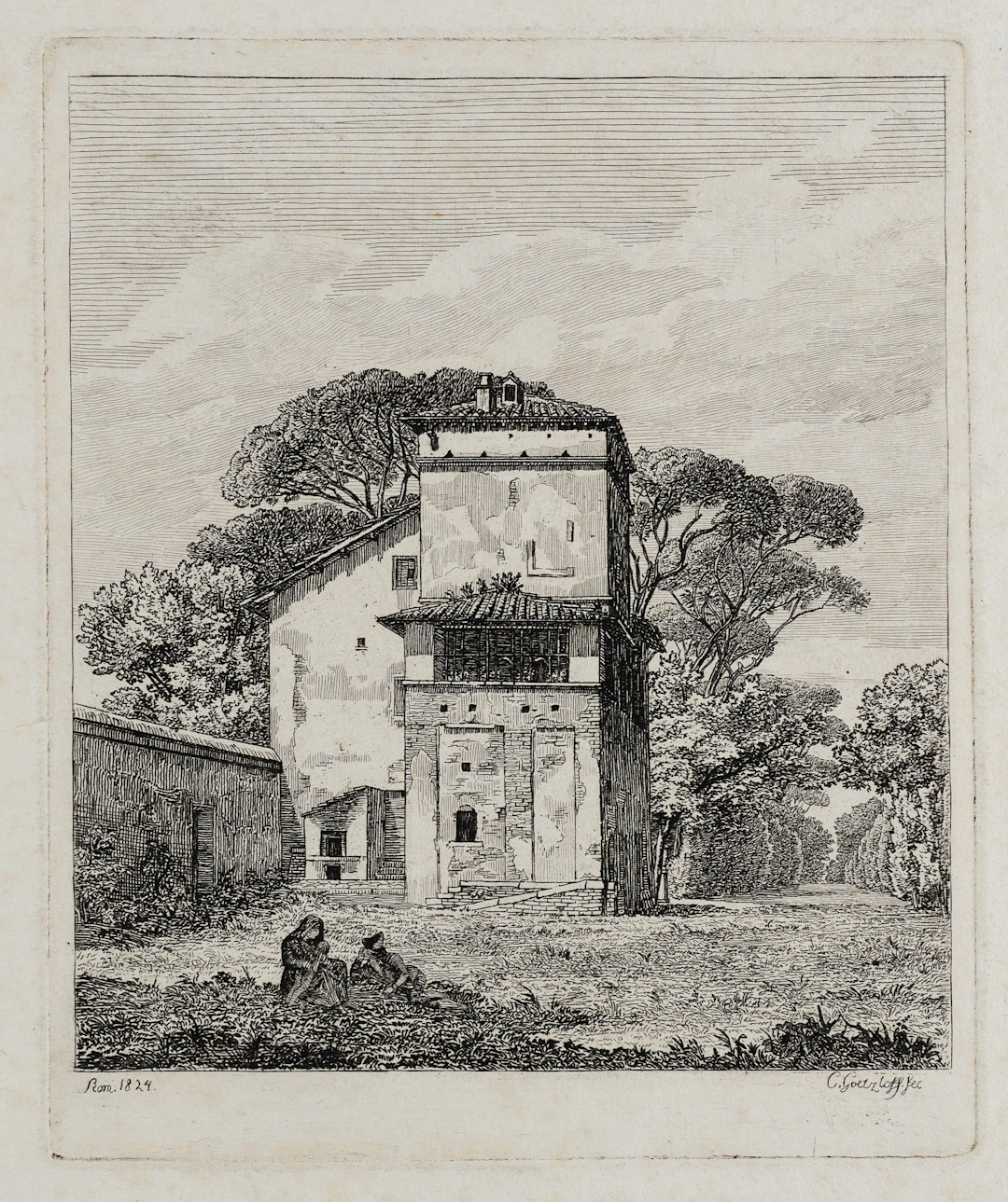 Carl Wilhelm Götzloff (1799 Dresden - 1866 Neapel), Das Pförtnerhaus
