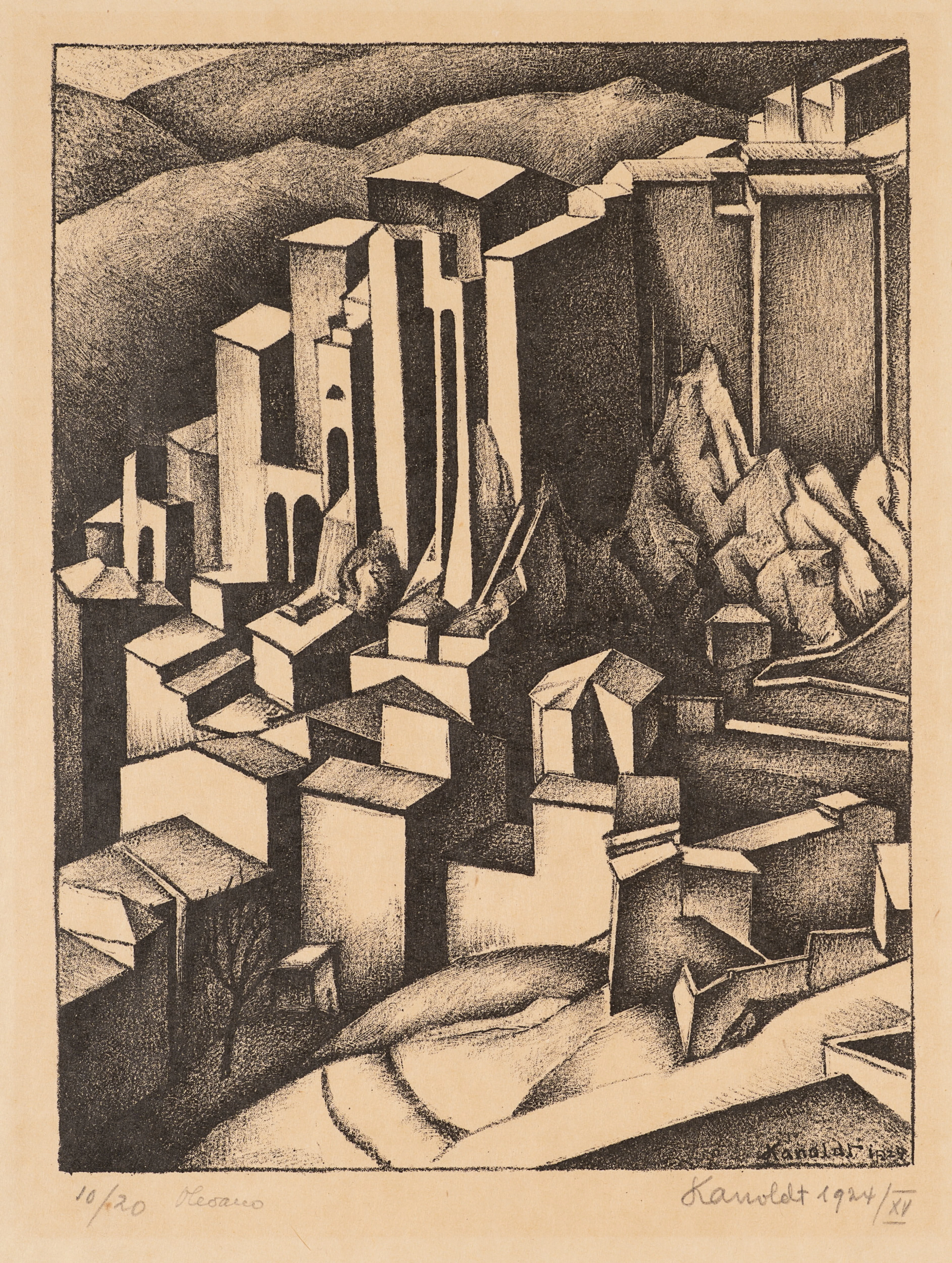 Alexander Kanoldt (1881 Karlsruhe - 1939 Berlin), Olevano Romano.