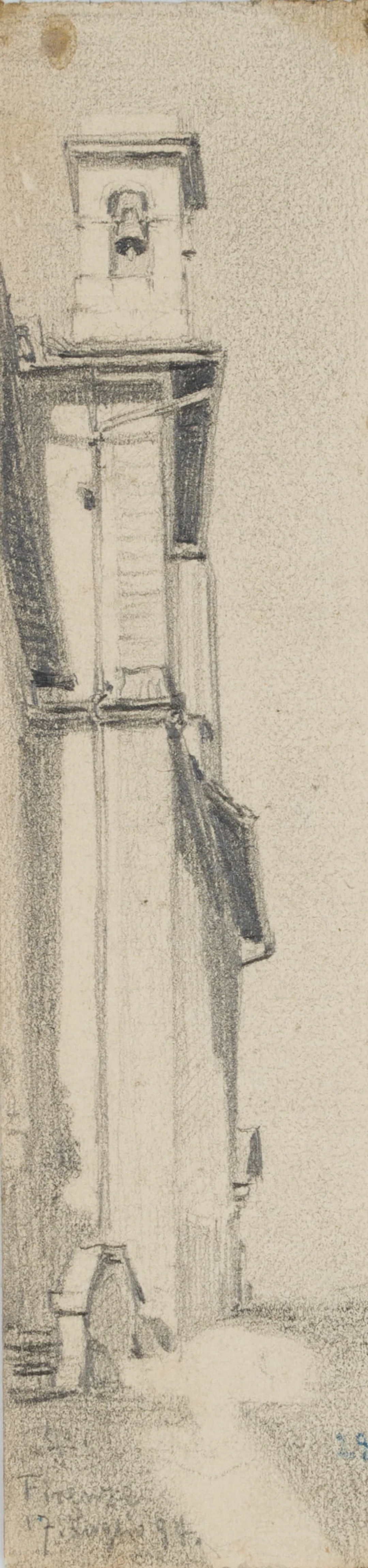 Leo Primavesi (1871 Köln - nach 1937 ), Kirchenfassade mit Glockenturm