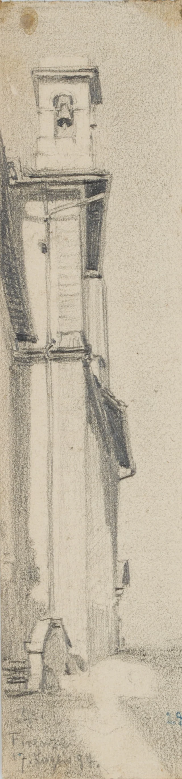 Leo Primavesi (1871 Köln - nach 1937 ), Kirchenfassade mit Glockenturm