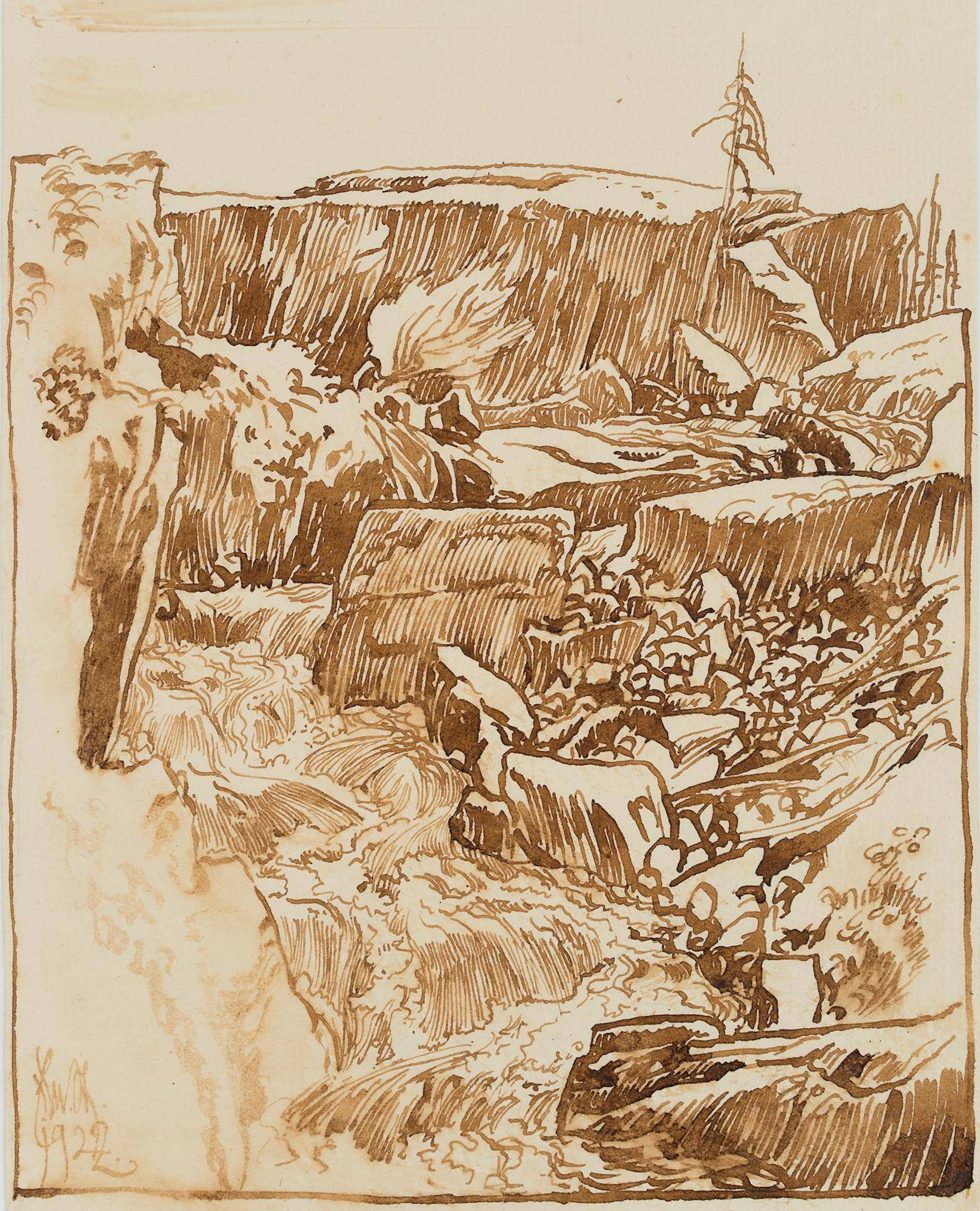 Sturzbach zwischen den Felsen | 17453