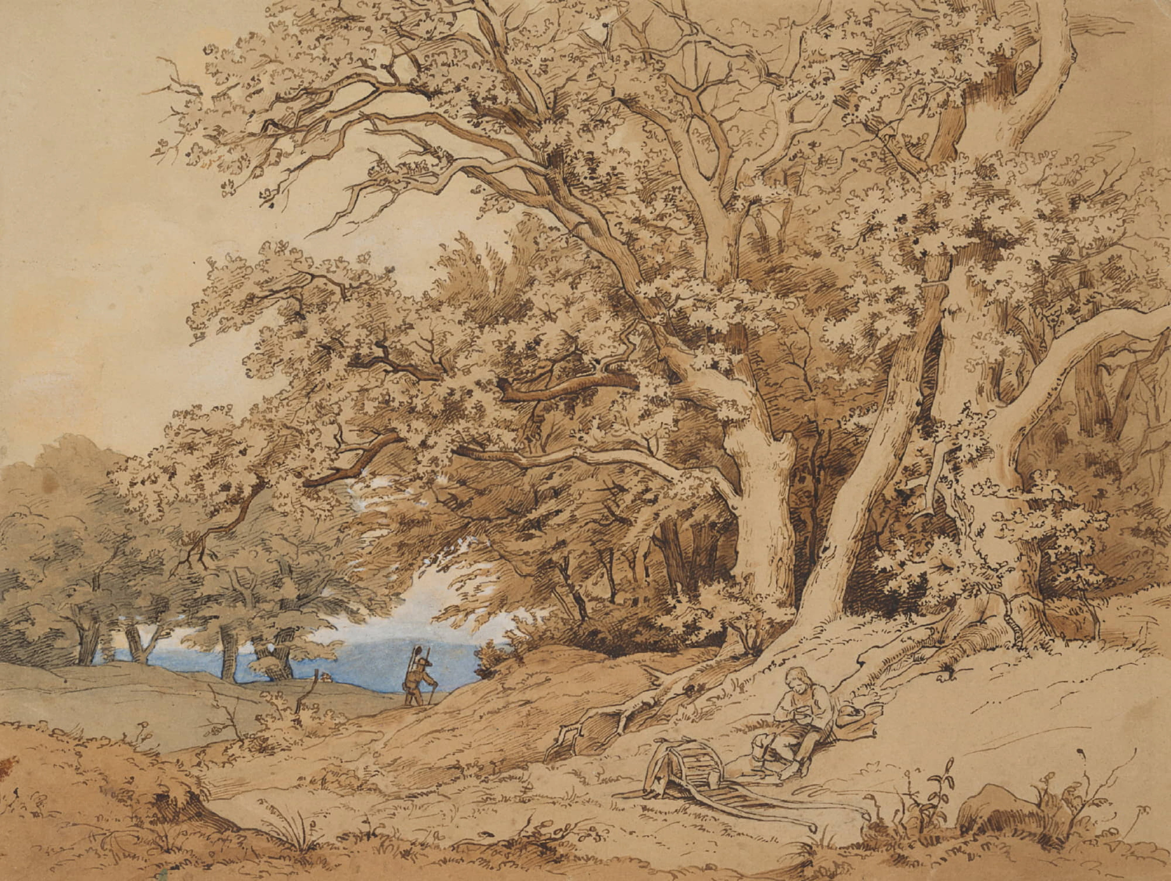 Rastender Bauer am Waldesrand | 18499