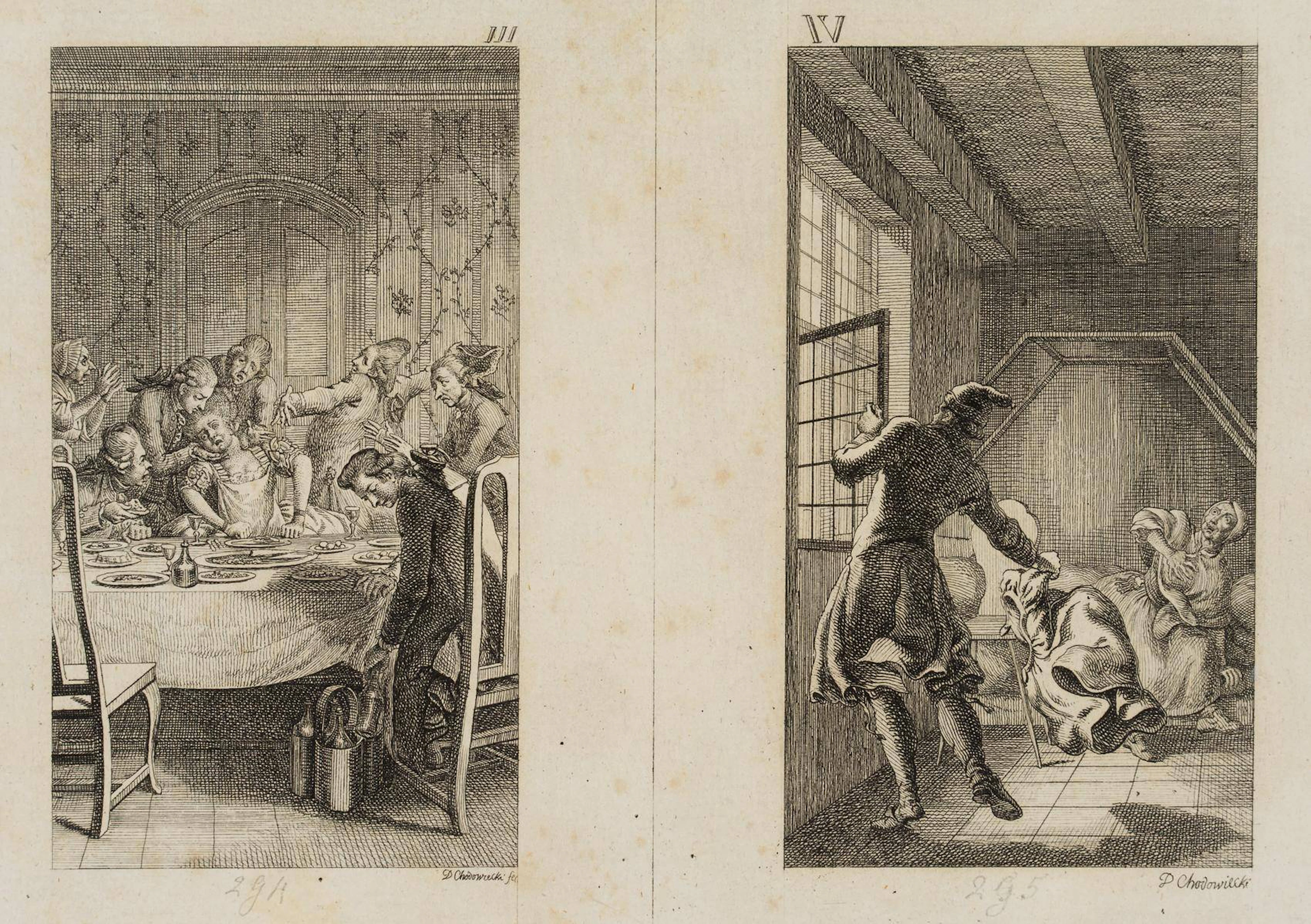 Eine Dame stirbt bei Tische & Tod der geizigen Priesterwitwe