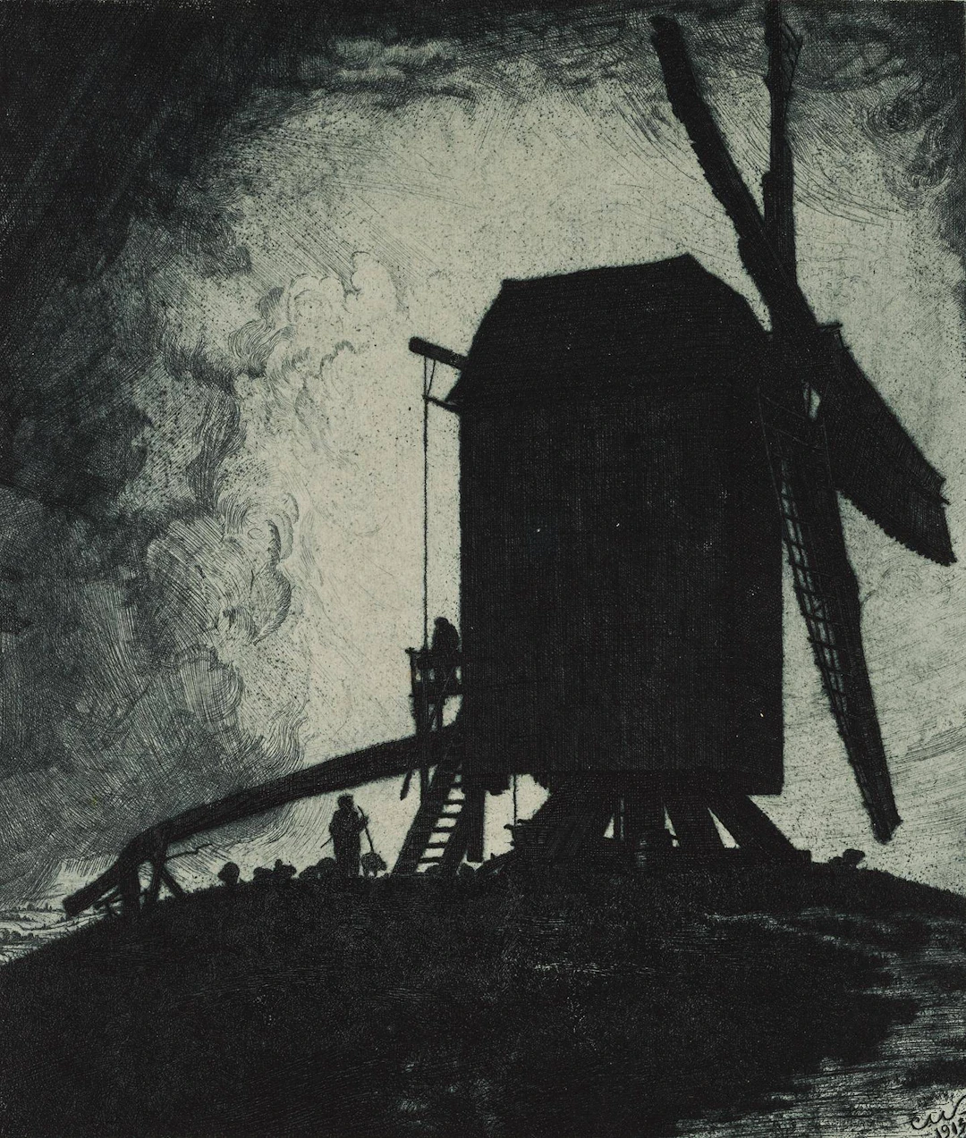 Mühle im Gegenlicht