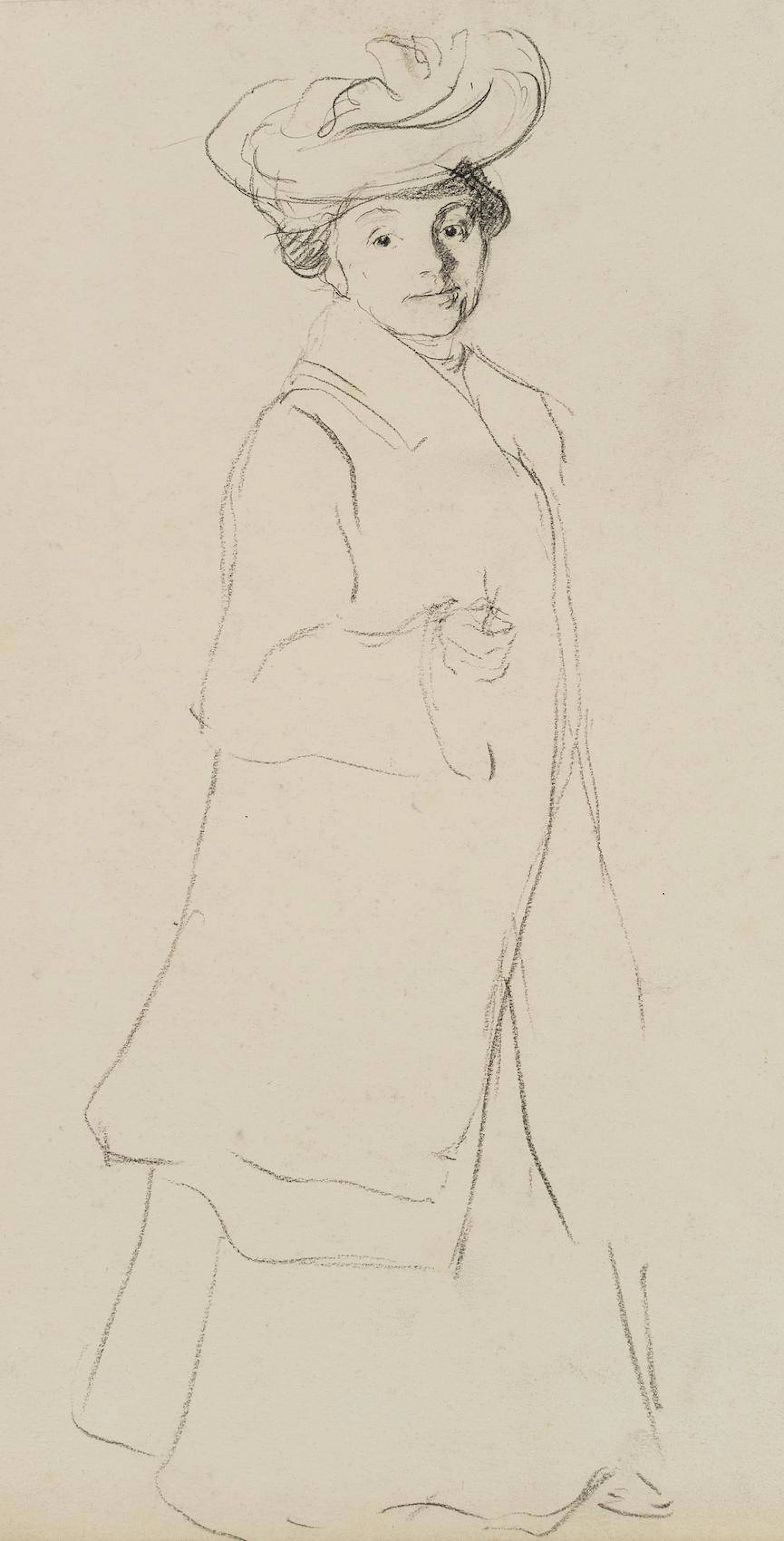 Stehende Frau mit Hut und Mantel | 11839