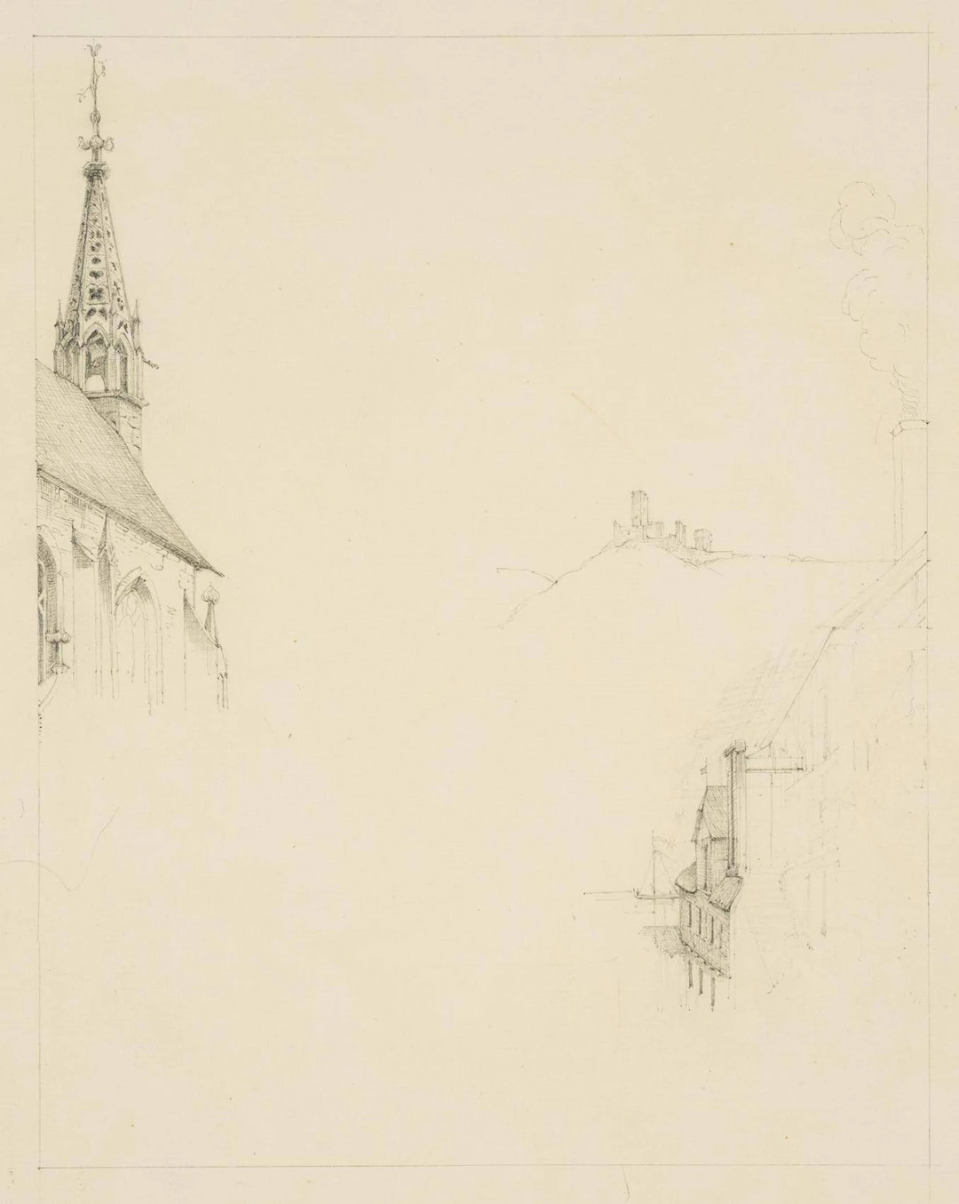 Architekturskizze, Gotische Kapelle am Hafen | 14865