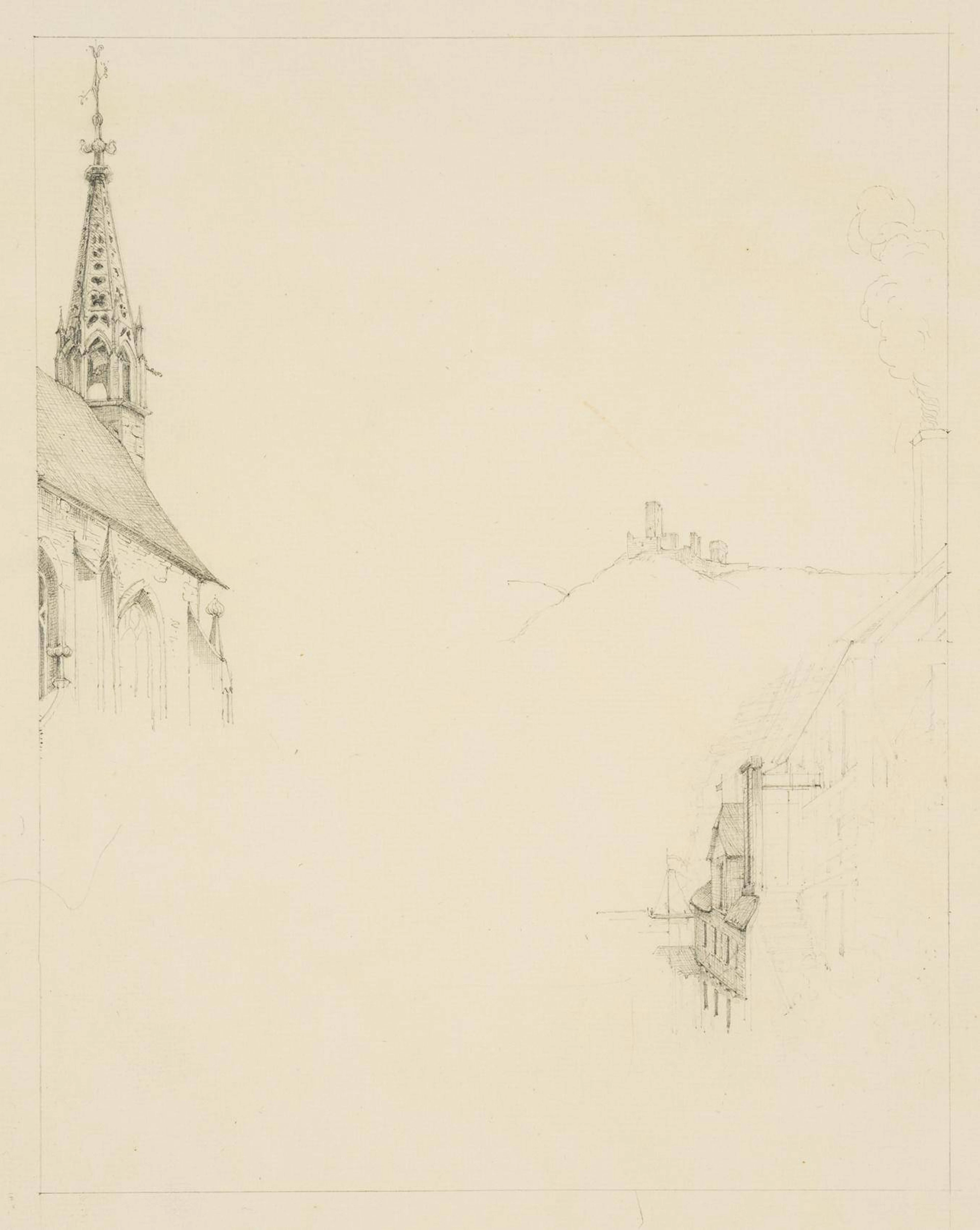 Architekturskizze, Gotische Kapelle am Hafen | 14865