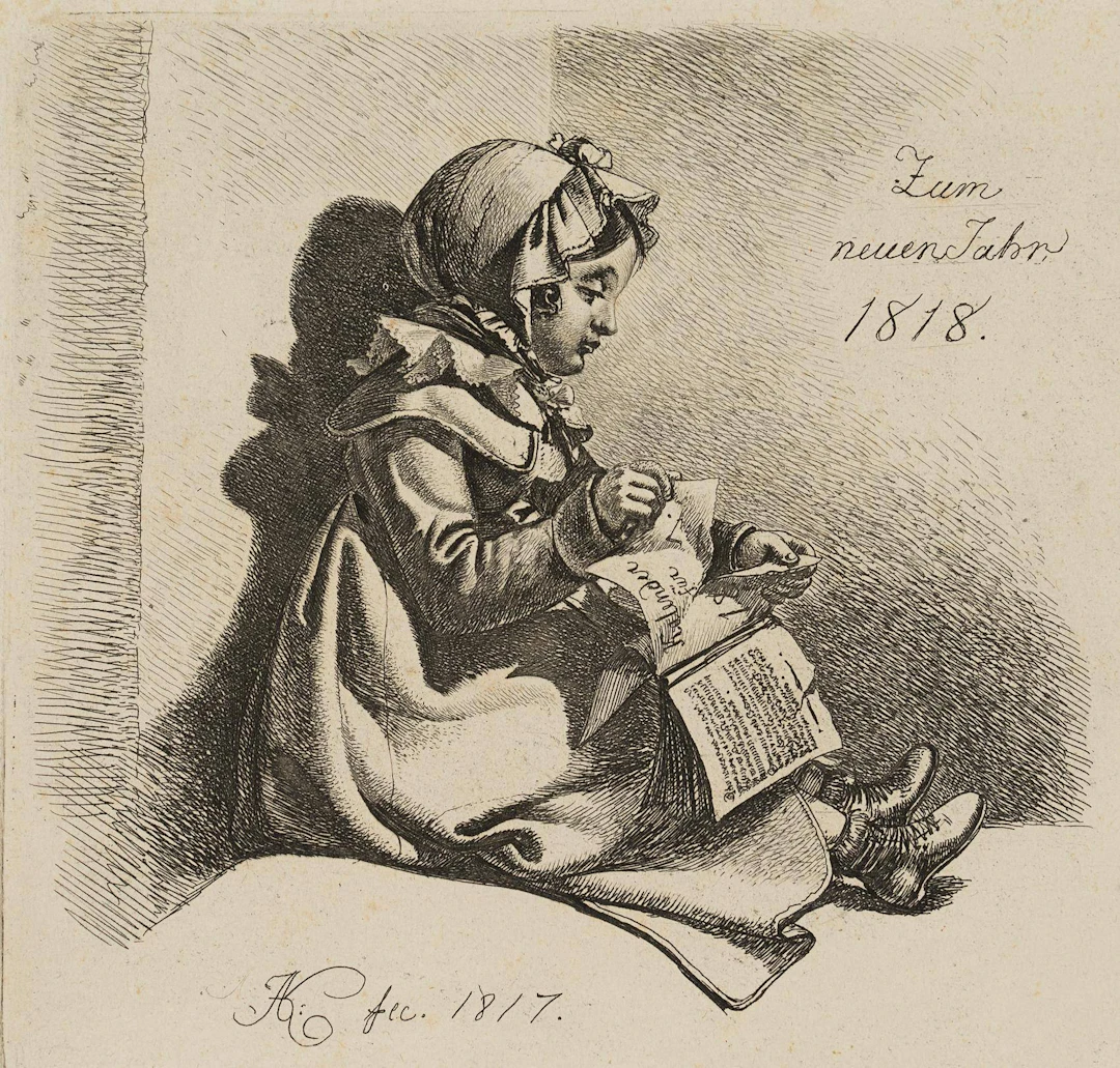Das Mädchen mit dem Kalender, Zum neuen Jahr 1818 | 17199
