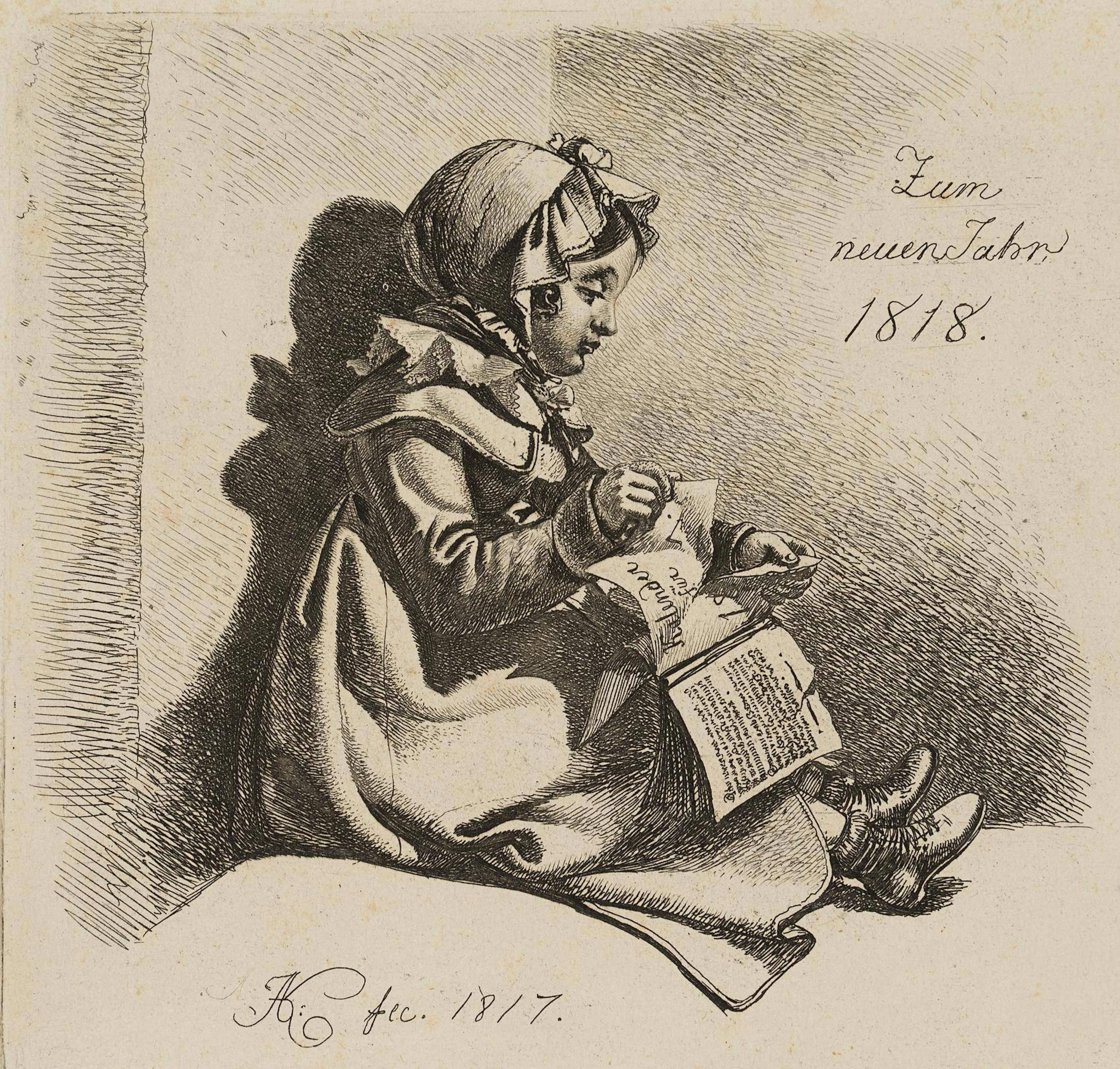 Das Mädchen mit dem Kalender, Zum neuen Jahr 1818 | 17199