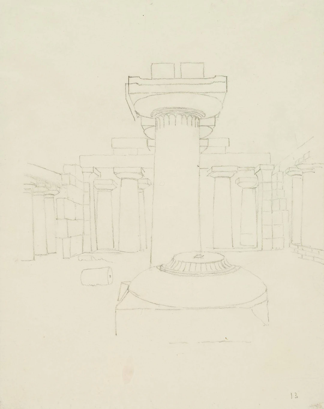 Vorzeichnung zum Hera-Tempel in Paestum | 14853