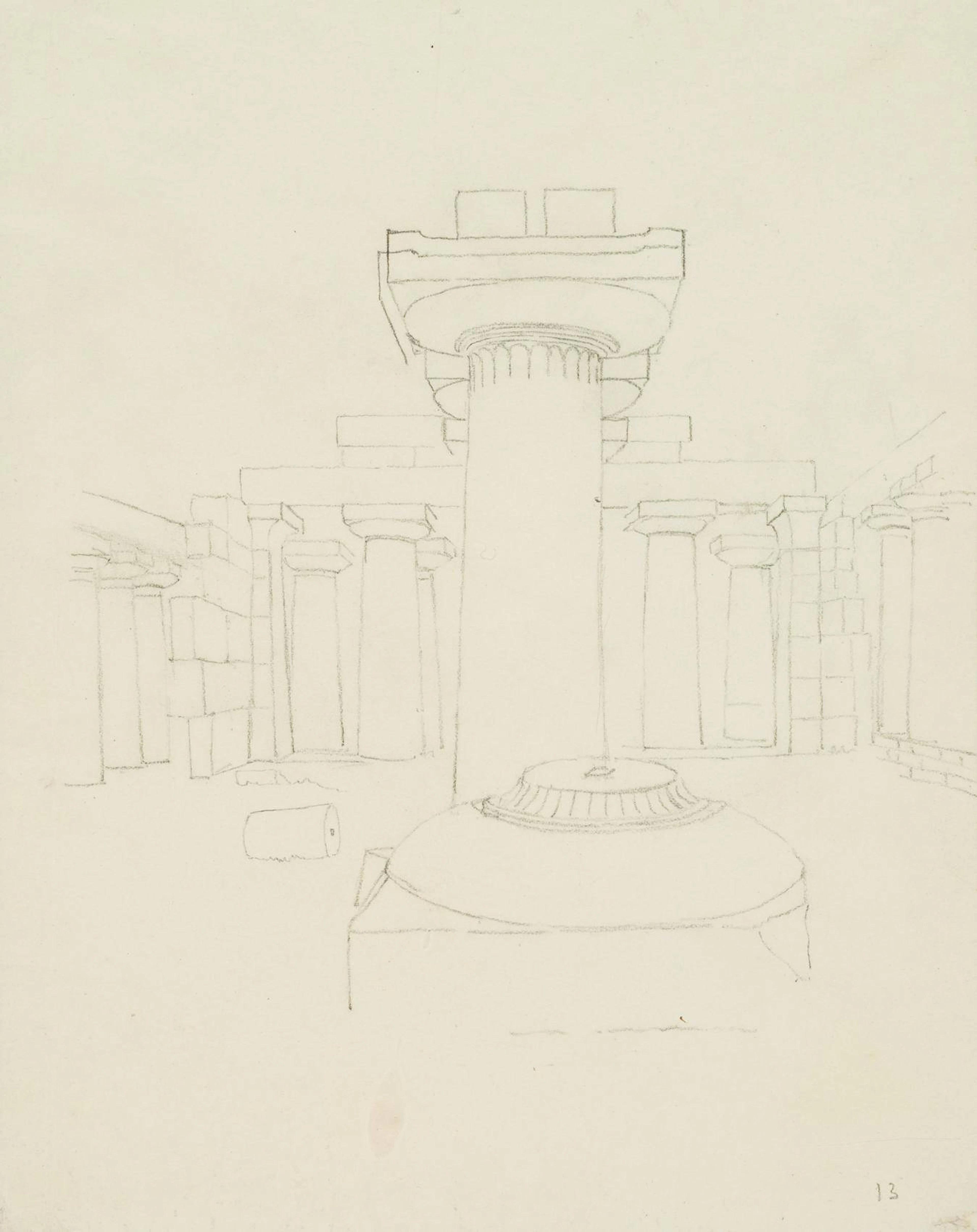 Vorzeichnung zum Hera-Tempel in Paestum | 14853