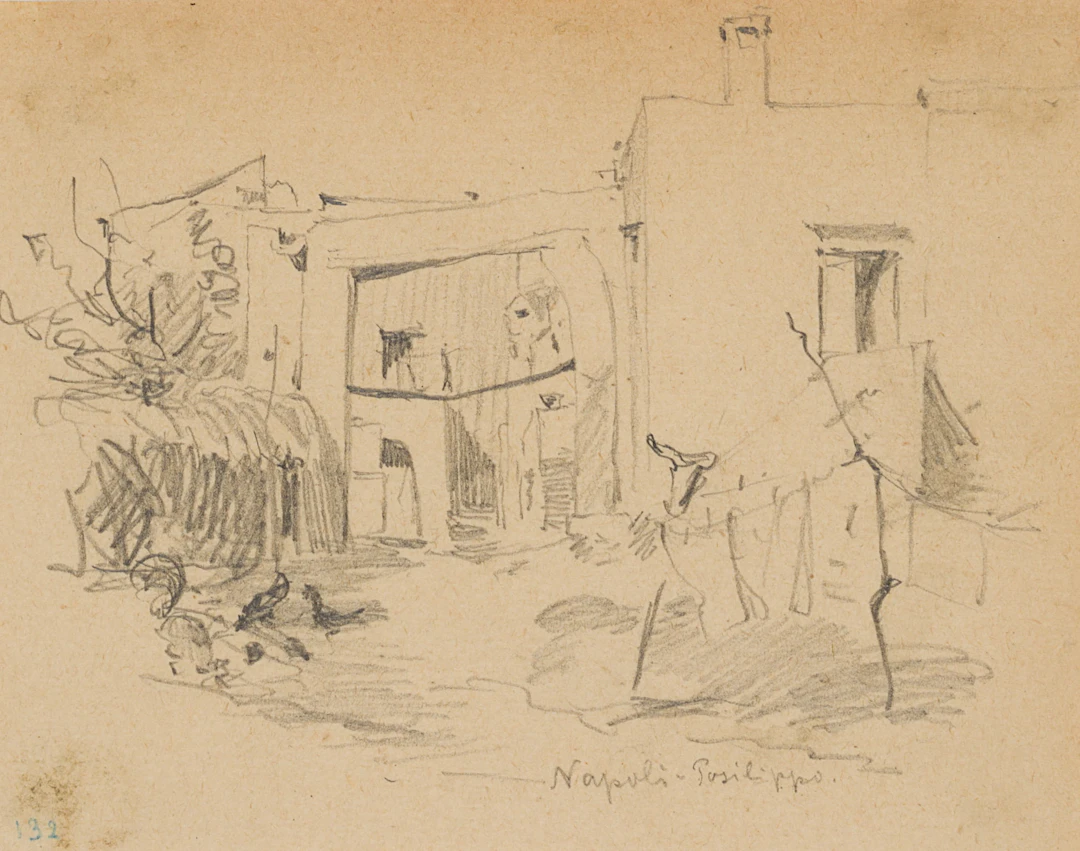 Leo Primavesi (1871 Köln - nach 1937 ), Straßenszene in Posillipo
