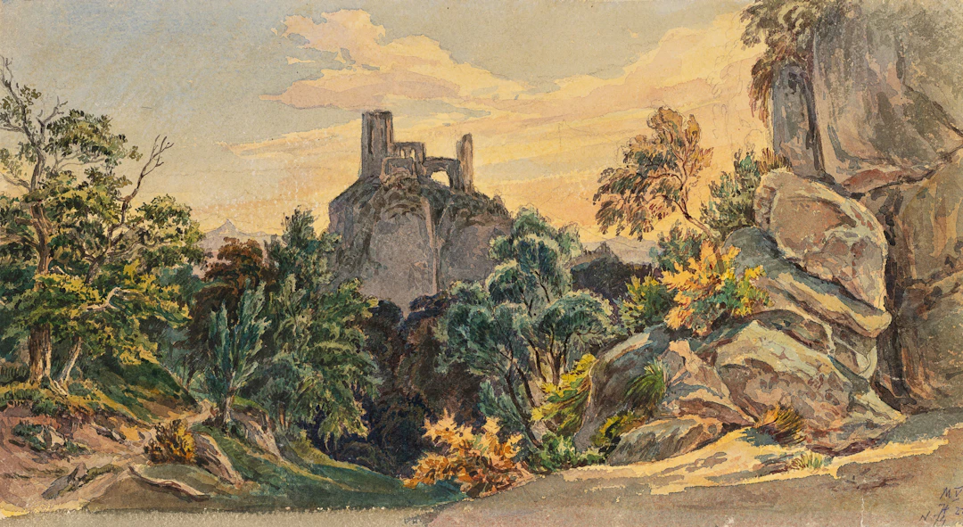 Georg Wiesend (1807 Kufstein - 1881 Berchtesgaden), Brunnenburg in