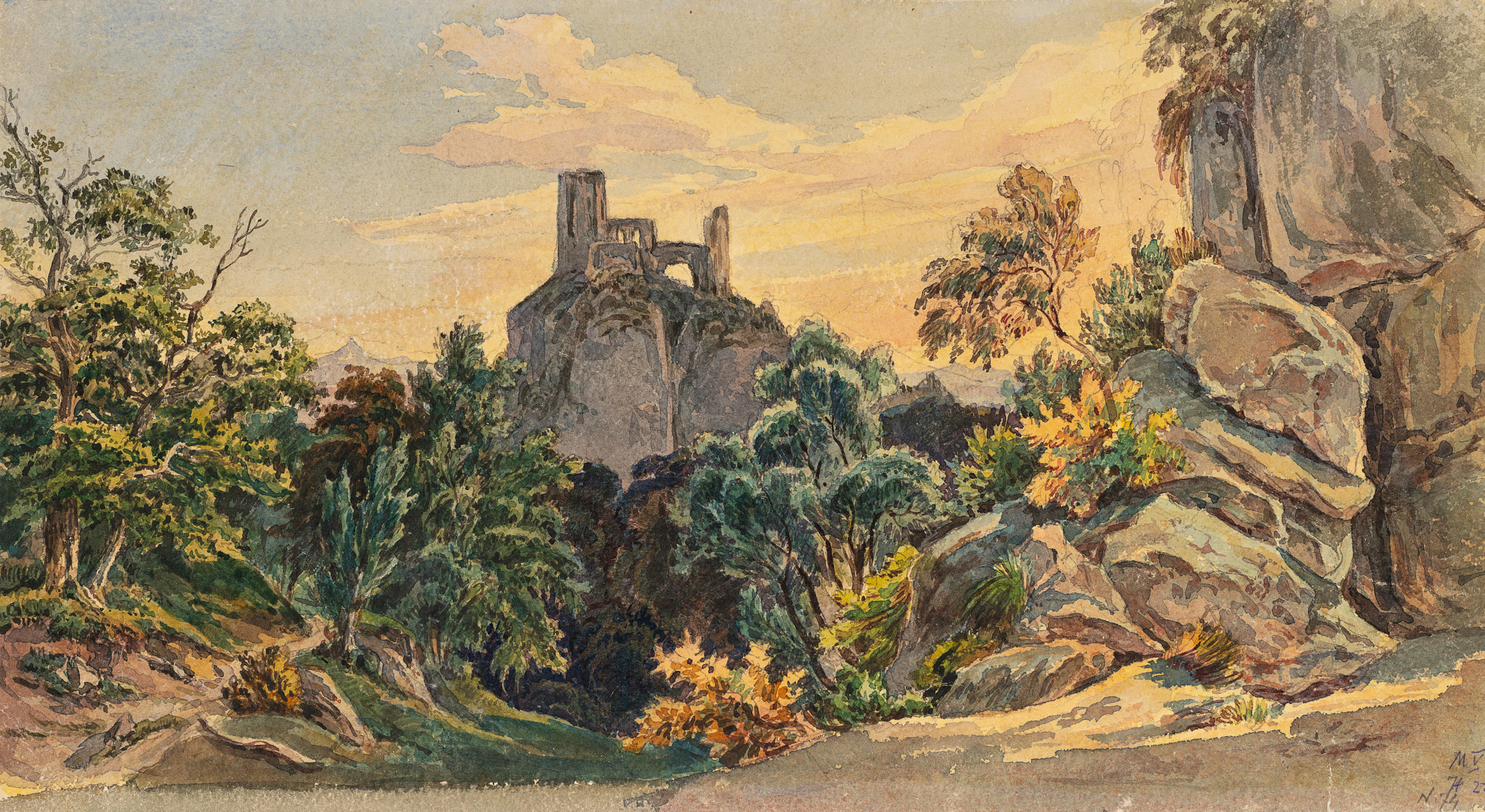 Georg Wiesend (1807 Kufstein - 1881 Berchtesgaden), Brunnenburg in