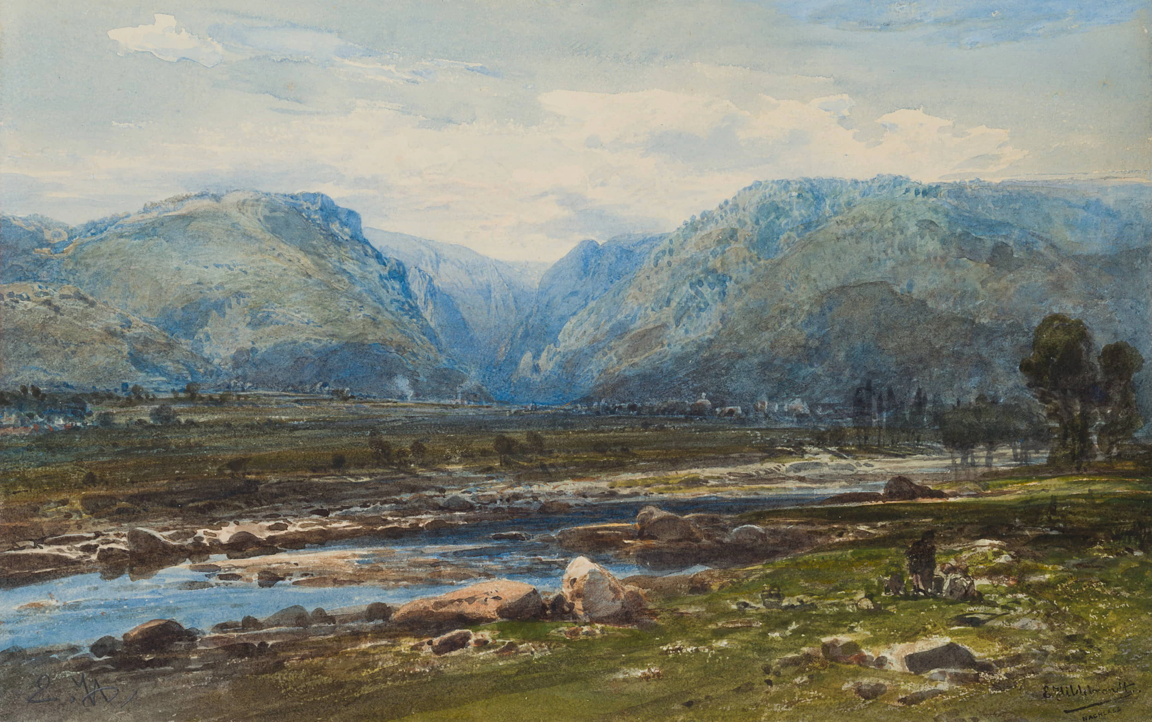 Weite Landschaft mit Bergen | 12795