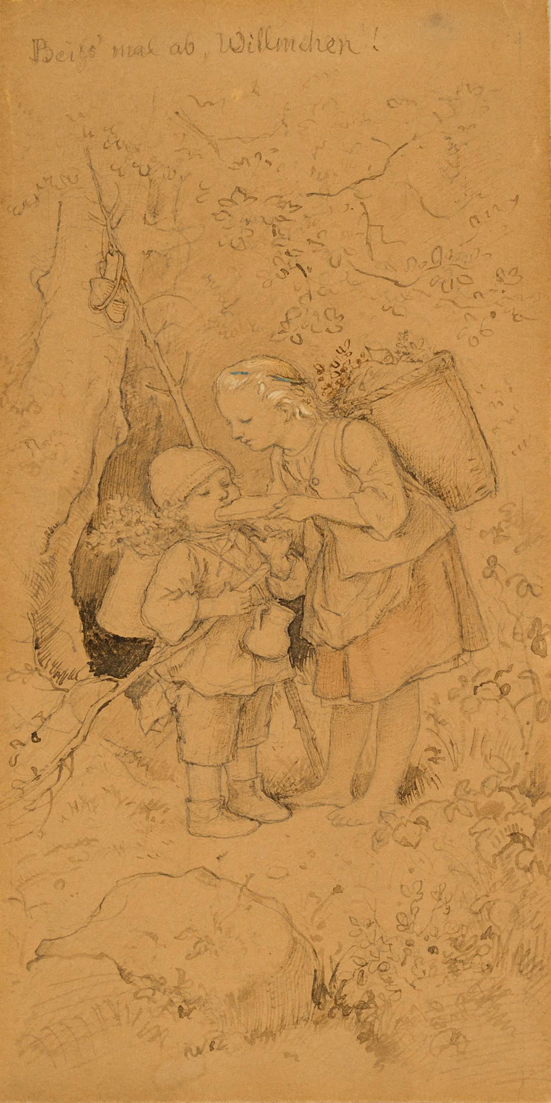 Ludwig Richter (1803 Dresden - 1884 ebd.), Beiss mal ab Willmchen!