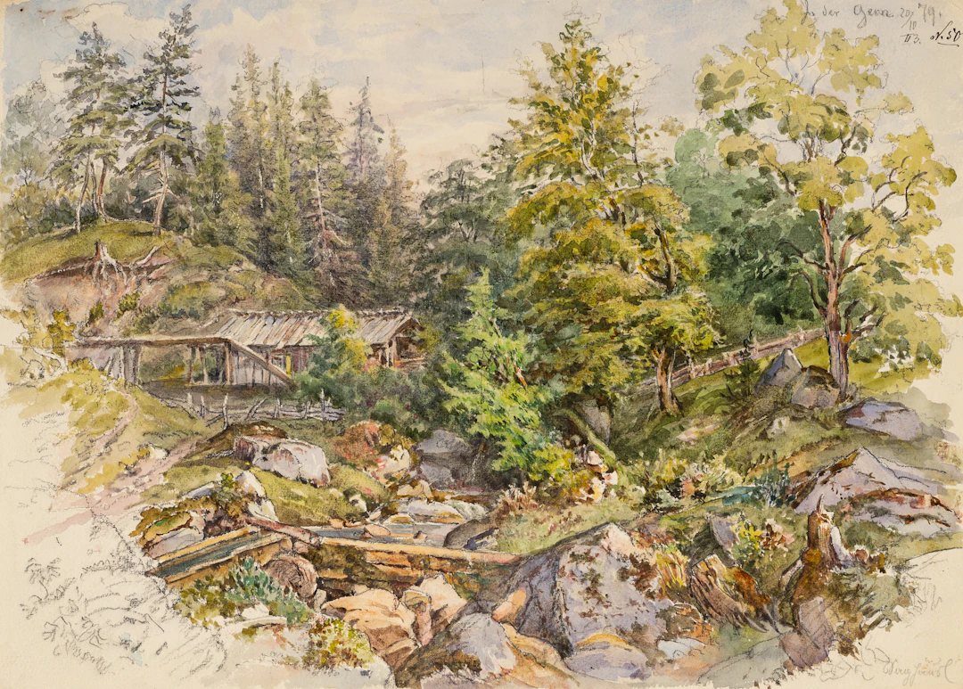 Georg Wiesend (1807 Kufstein - 1881 Berchtesgaden), Sägewerk am Gernbach