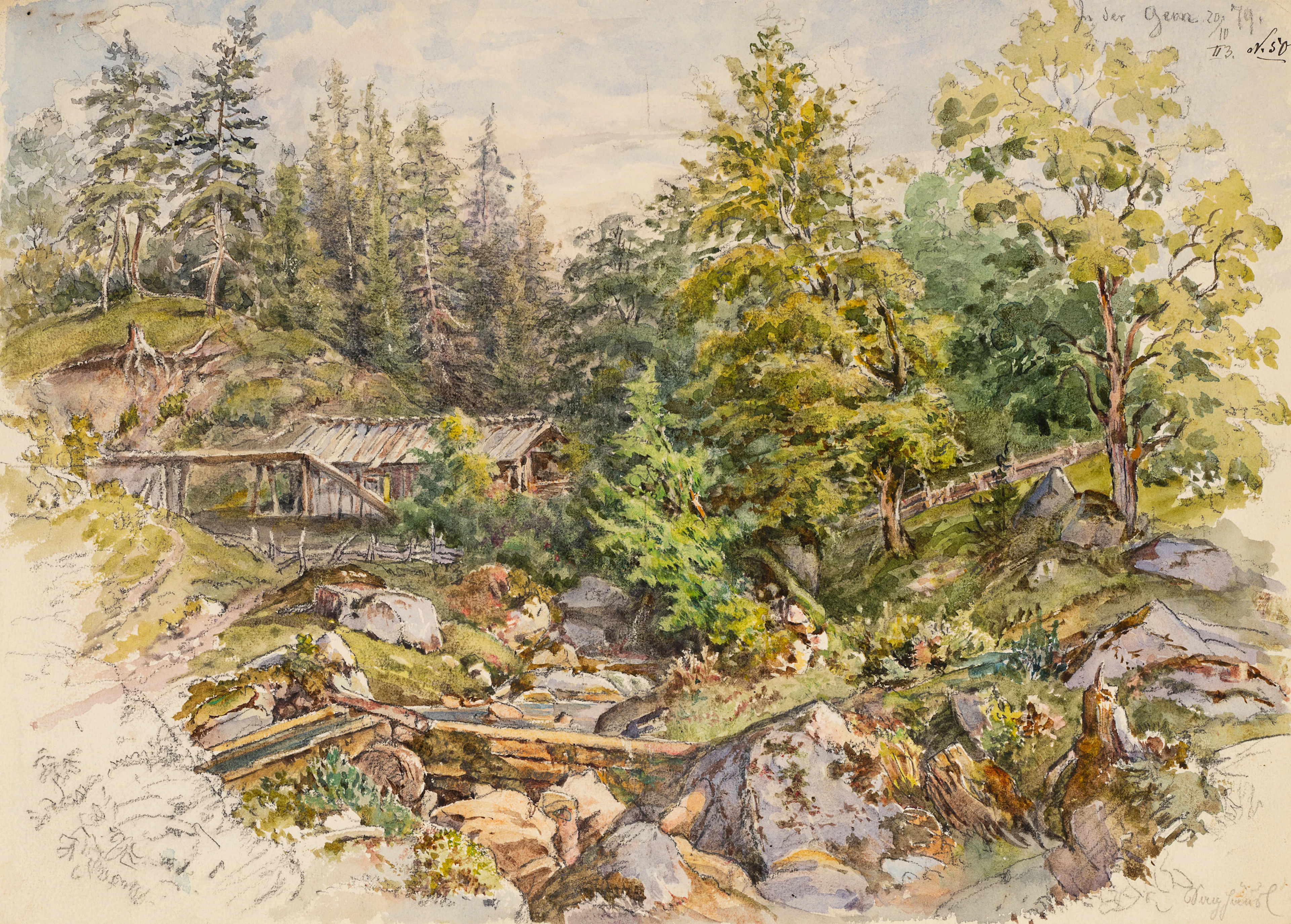 Georg Wiesend (1807 Kufstein - 1881 Berchtesgaden), Sägewerk am Gernbach