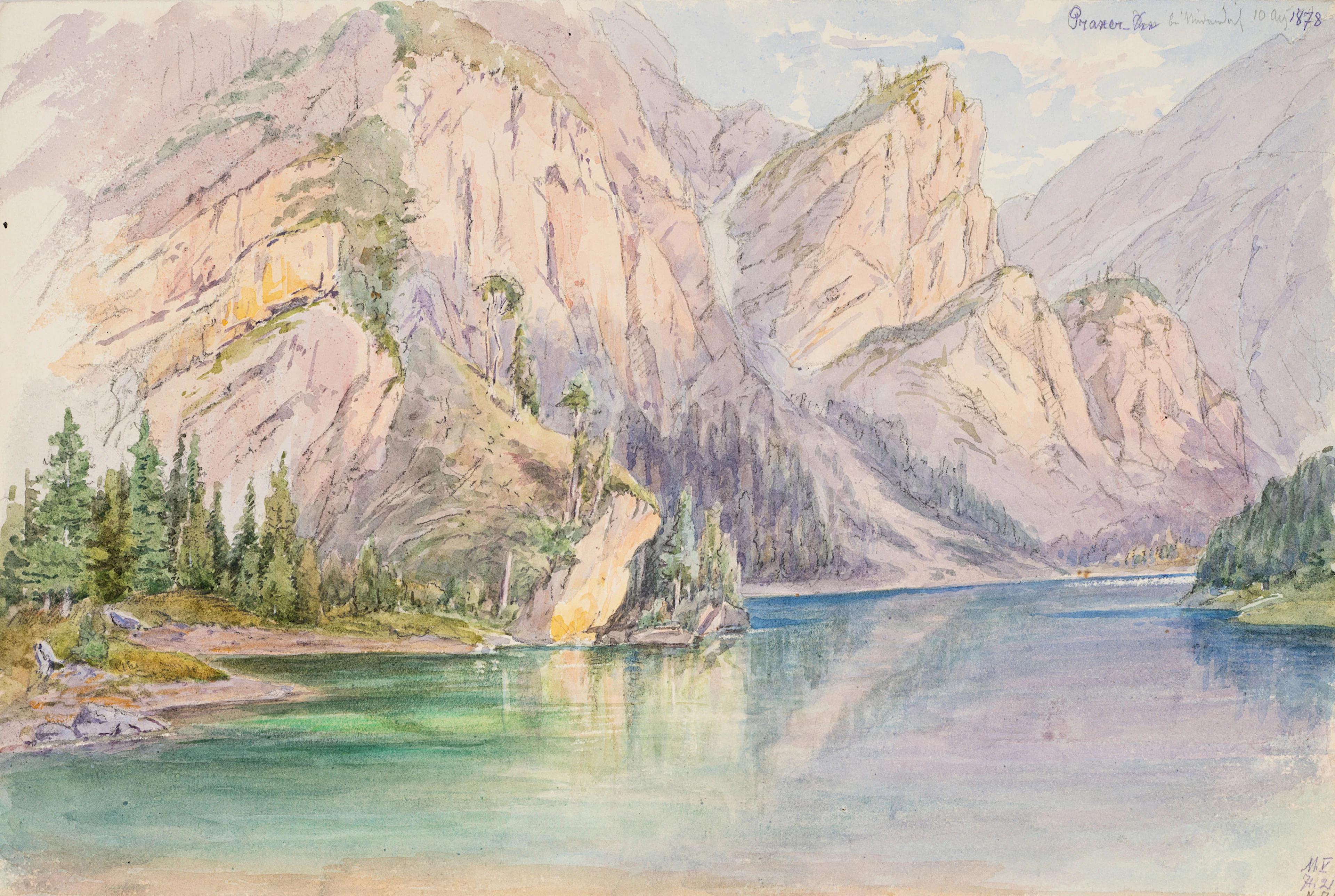 Georg Wiesend (1807 Kufstein - 1881 Berchtesgaden), Pragser Wildsee