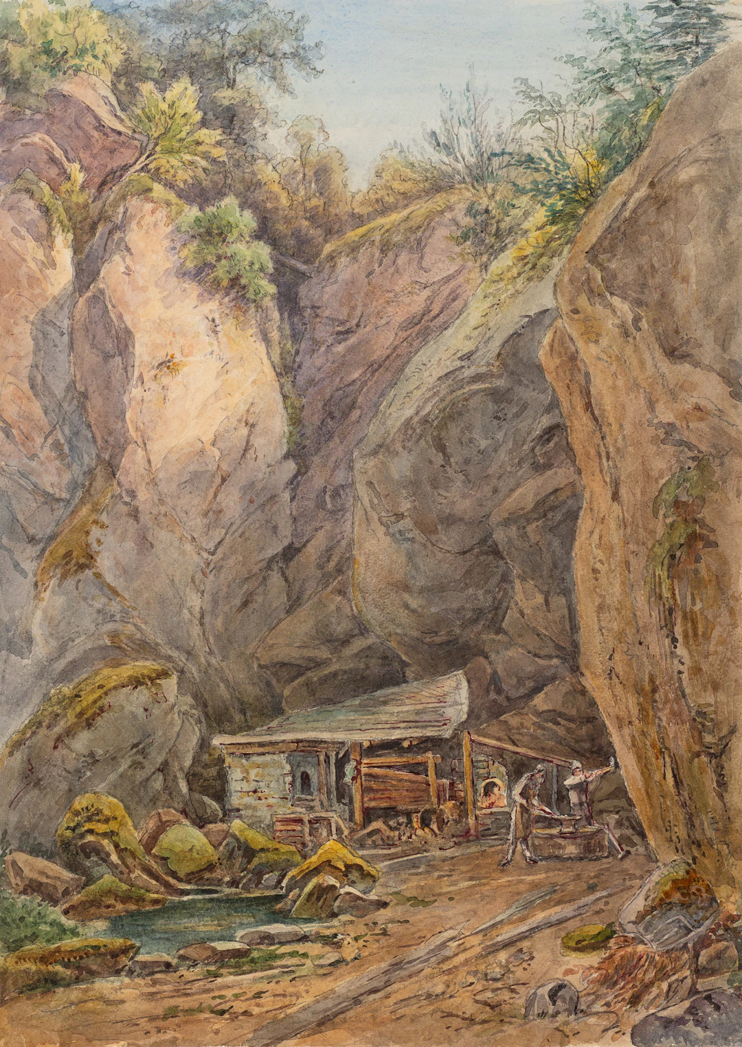 Georg Wiesend (1807 Kufstein - 1881 Berchtesgaden), Schmiede in einer