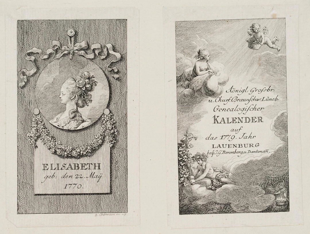 Titel und Portrait zum Lauenburger Kalender für 1779, einzeln