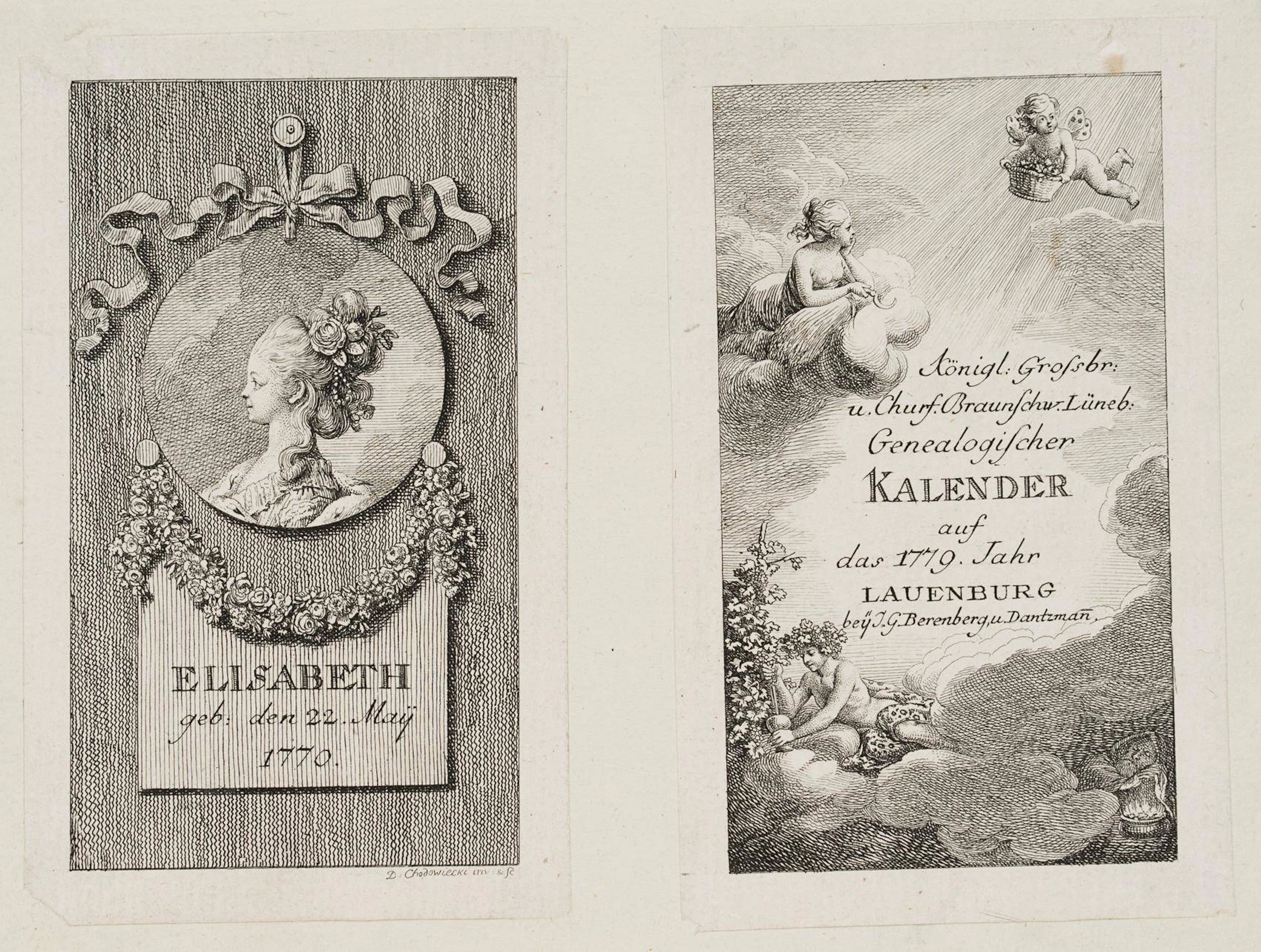 Titel und Portrait zum Lauenburger Kalender für 1779, einzeln