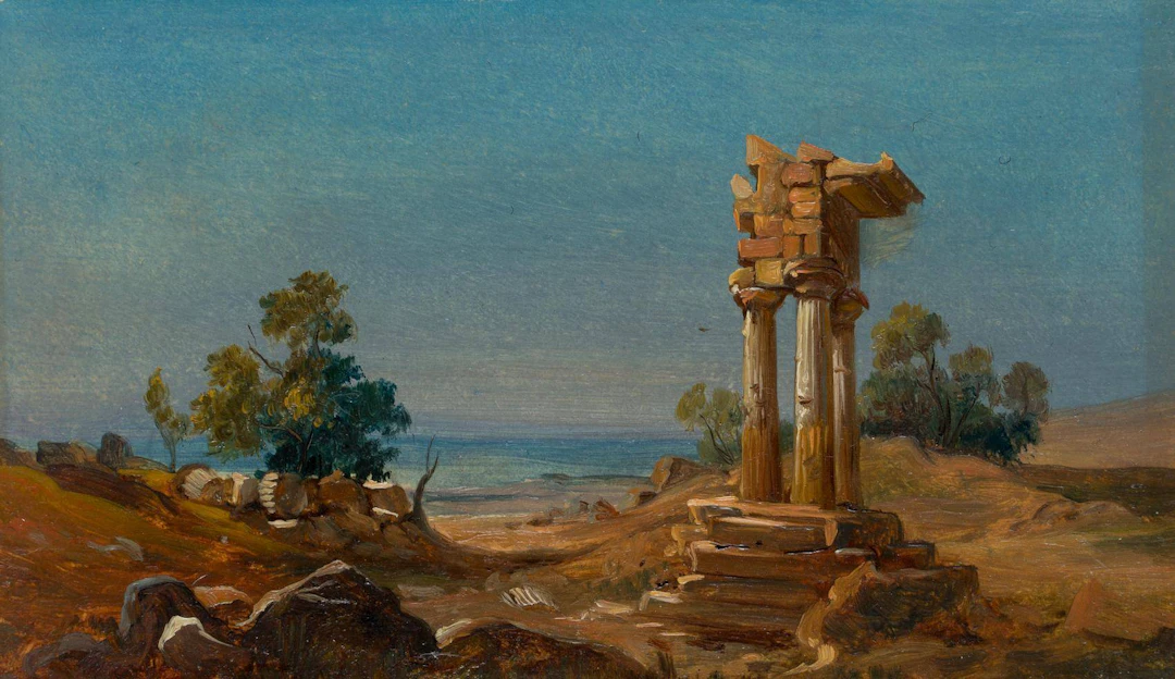 Antikes Tempelfragment am Meer | 12448