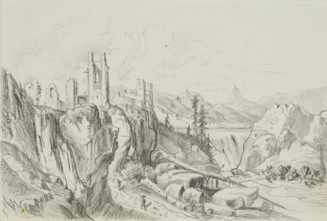 Felsenlandschaft mit Burg | 45468