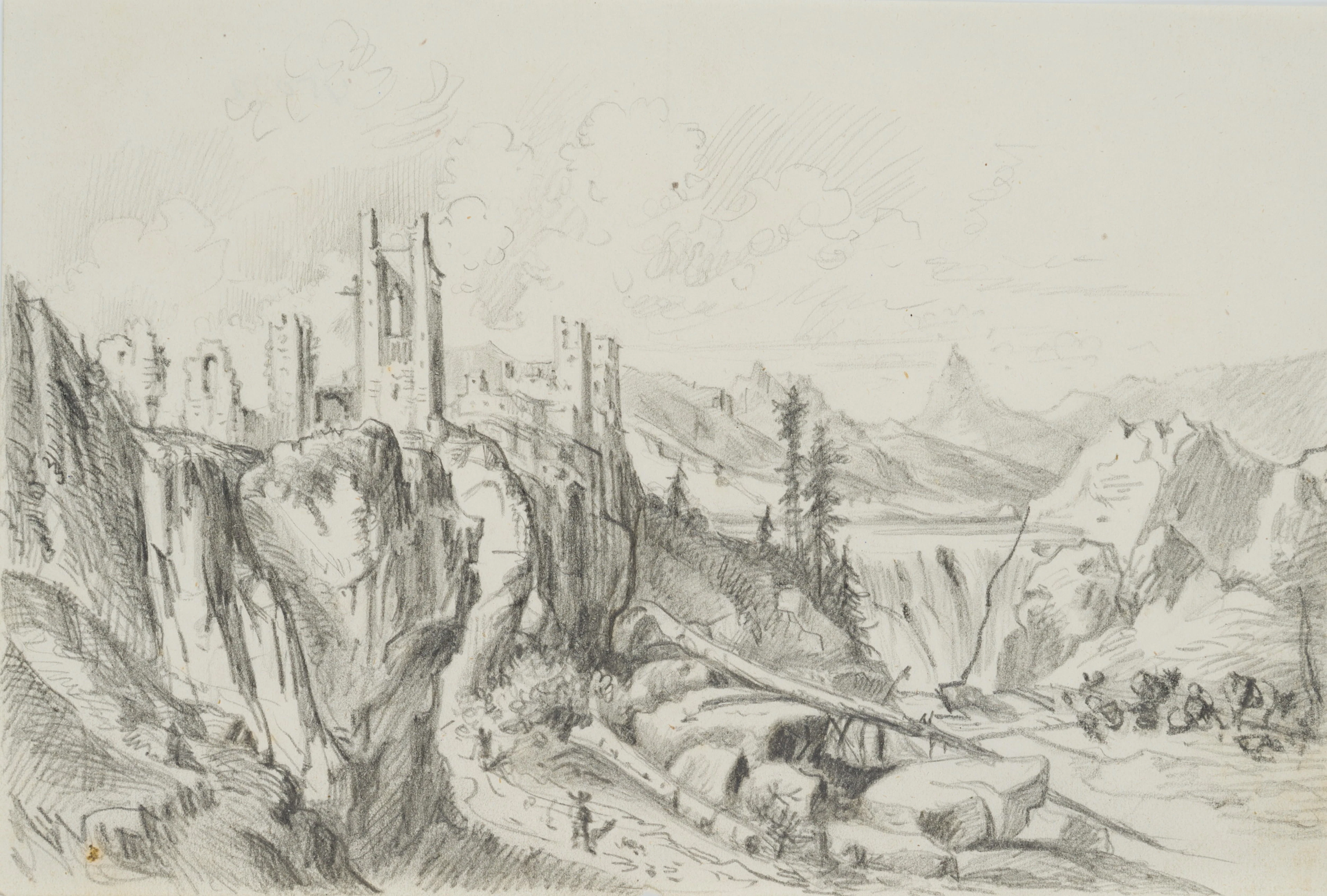 Felsenlandschaft mit Burg | 45468