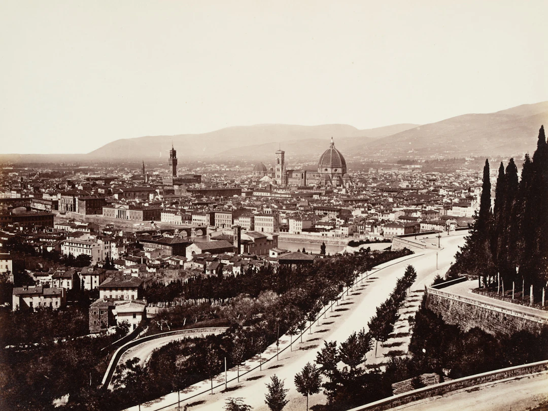 Fratelli Alinari (19. Jahrhundert) Umkreis, Ansicht von Florenz mit