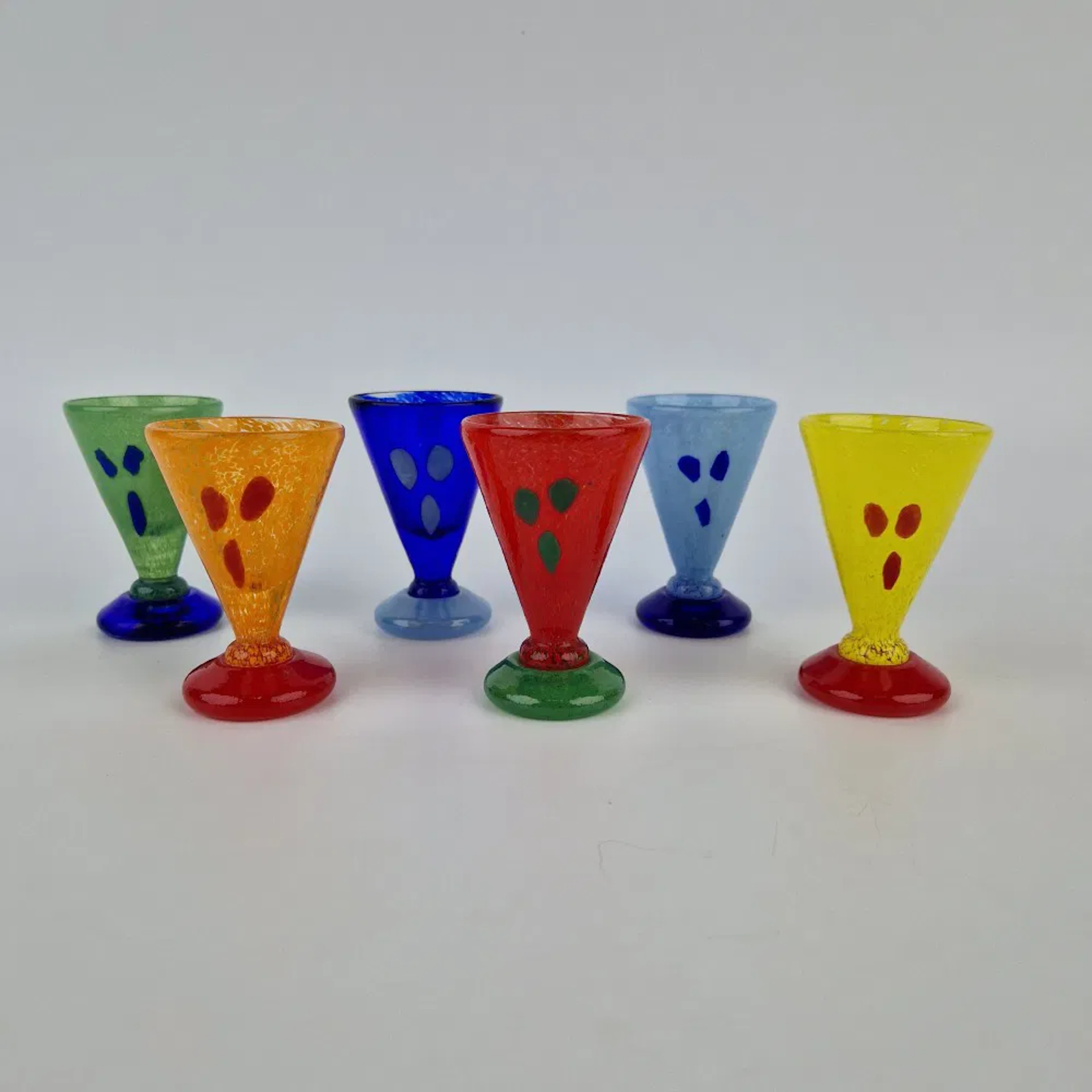 Handblåsta glas, 6 st