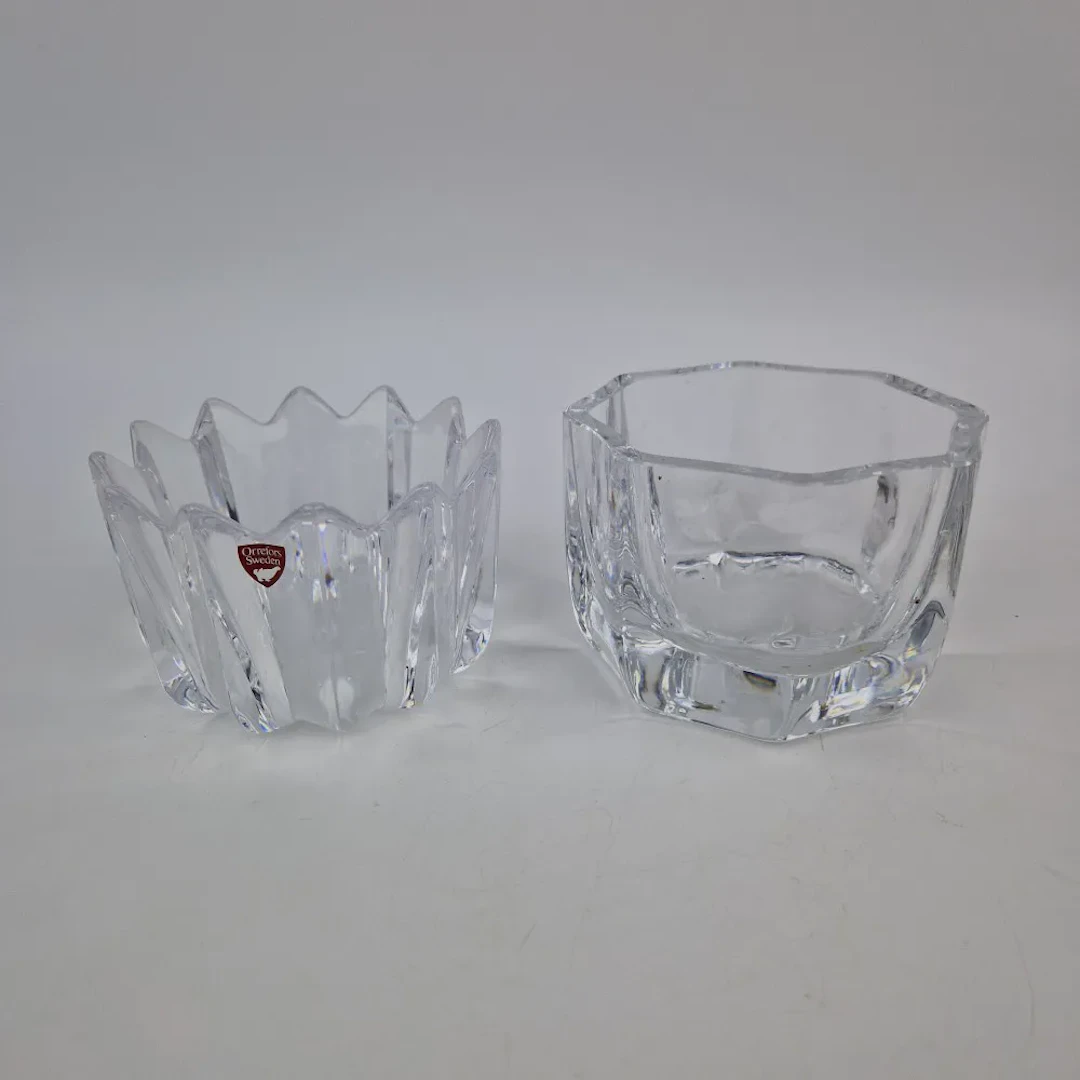 Skålar, glas, 2 st, bl.a. Orrefors