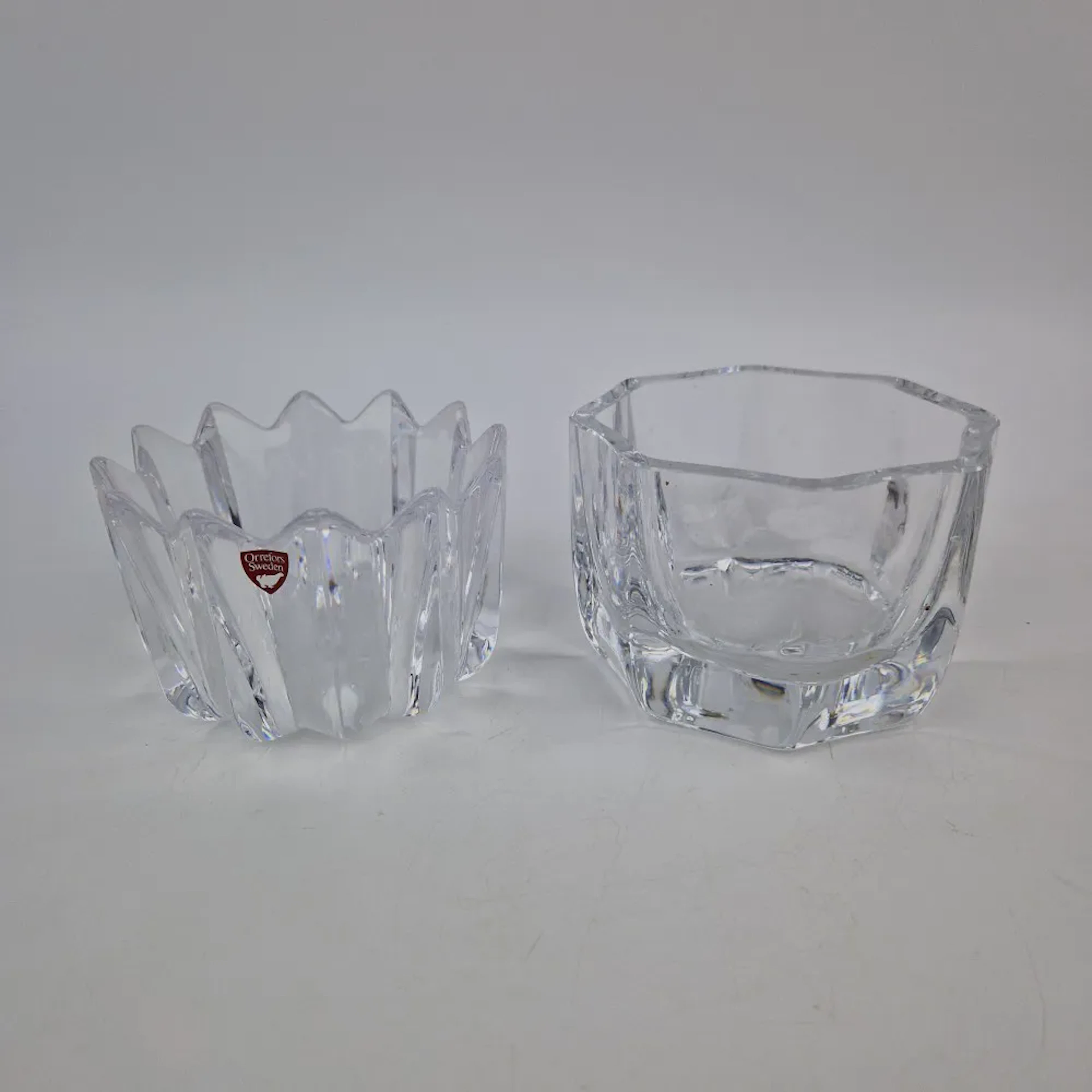 Skålar, glas, 2 st, bl.a. Orrefors